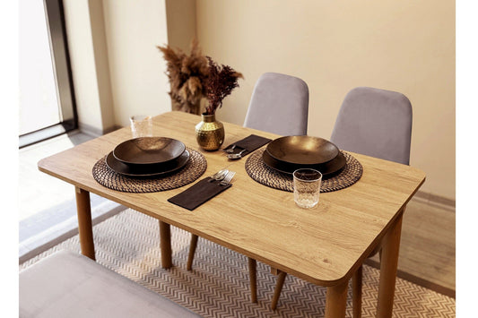 Set stola i stolica za blagovanje (4 komada) 522, hrast, Soho siva