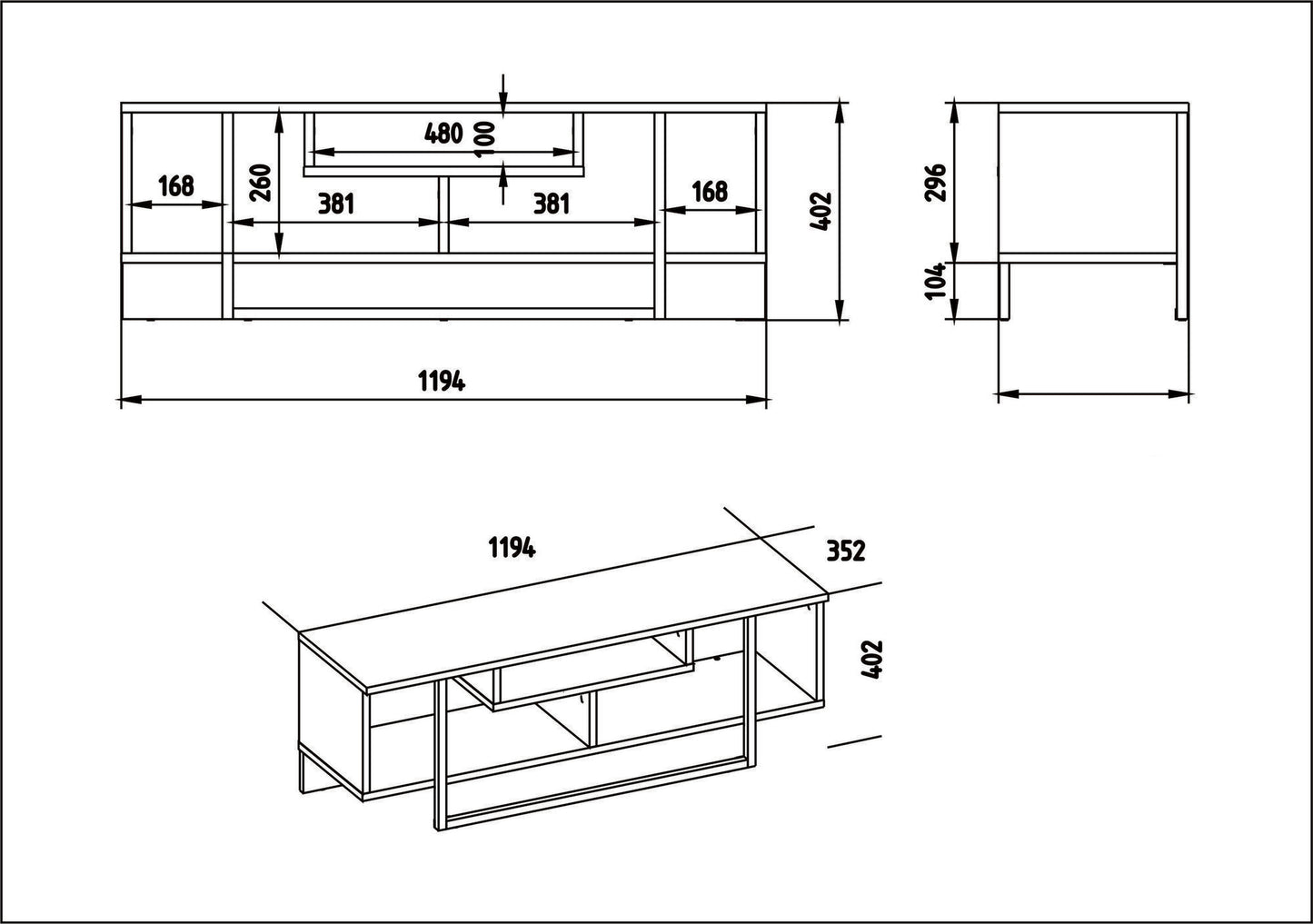 TV set, Asal (120) - White, Black
