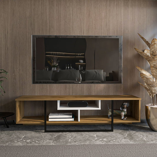 Stalak za televizor, Asal (150) - Oak, White, Black