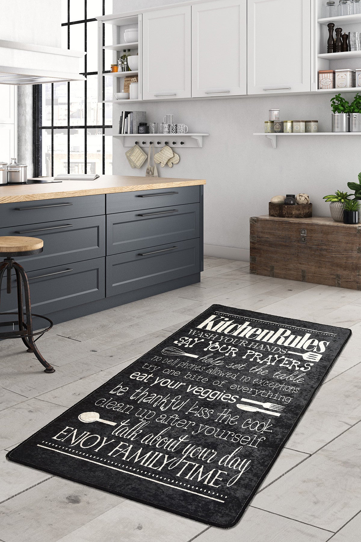 Tepih (140 x 190), Kitchen - Black