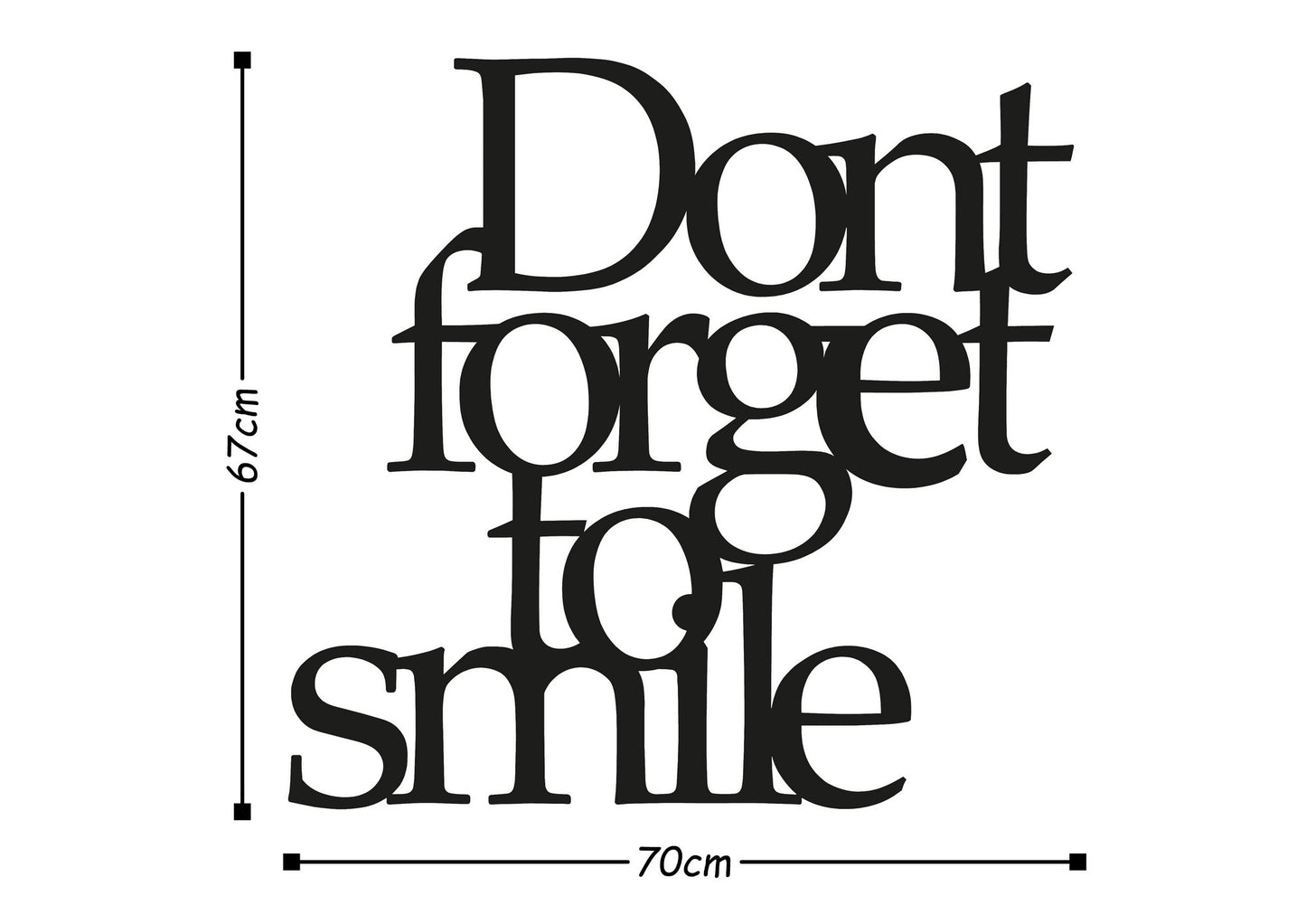 Zidna dekoracija SMILE, Dont Forget To Smile