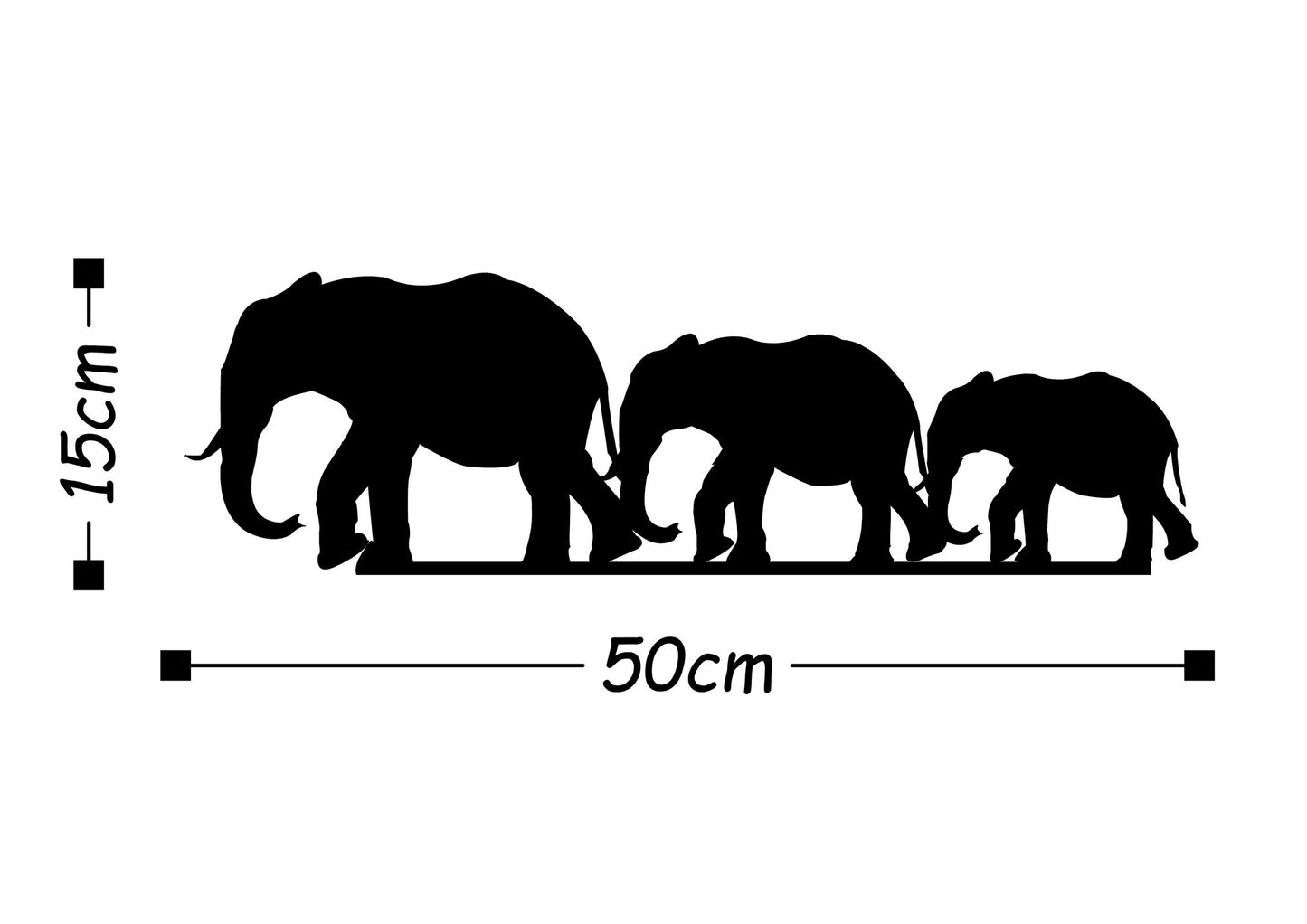 Metalna zidna dekoracija, Elephants