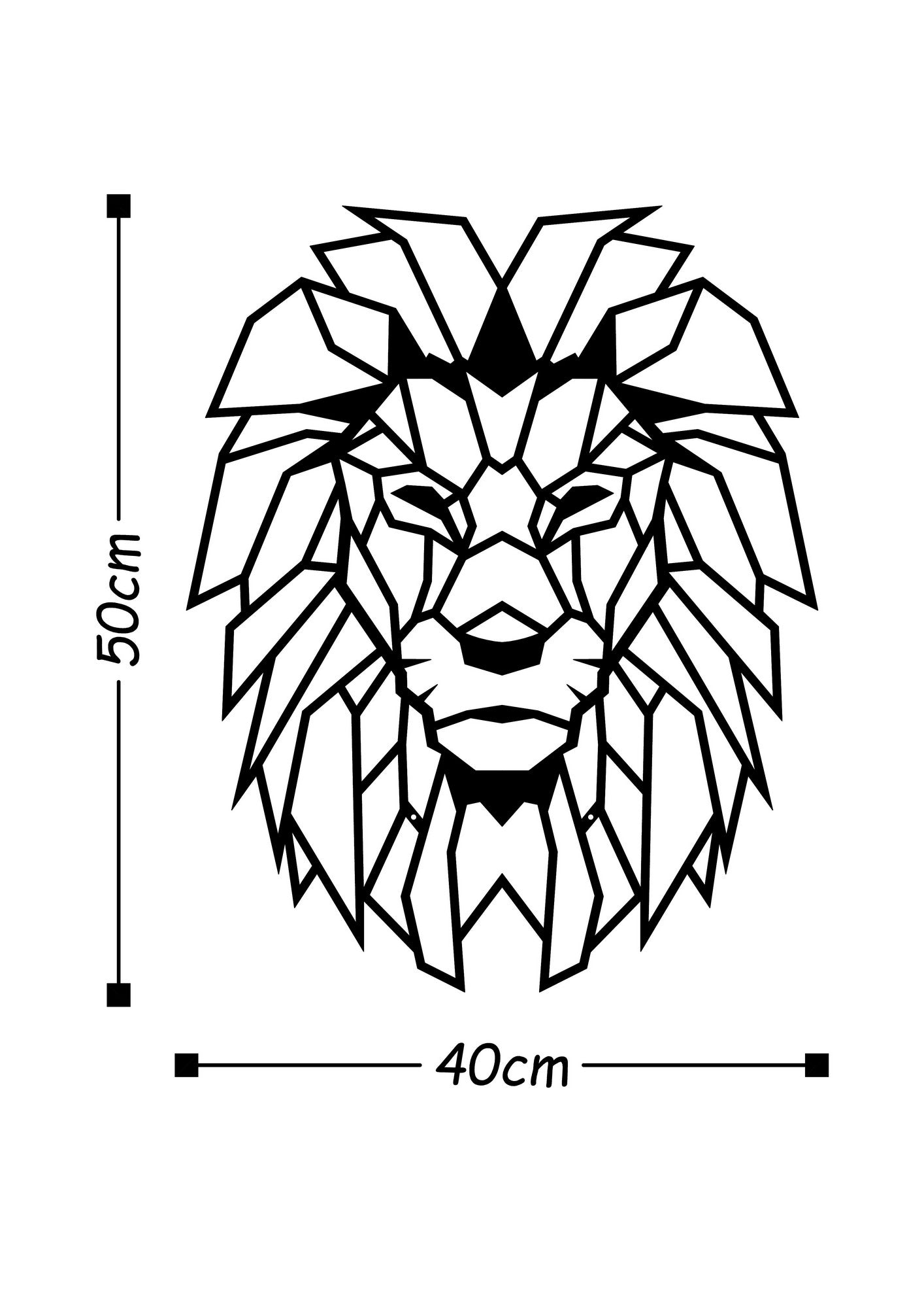 Metalna zidna dekoracija, Lion
