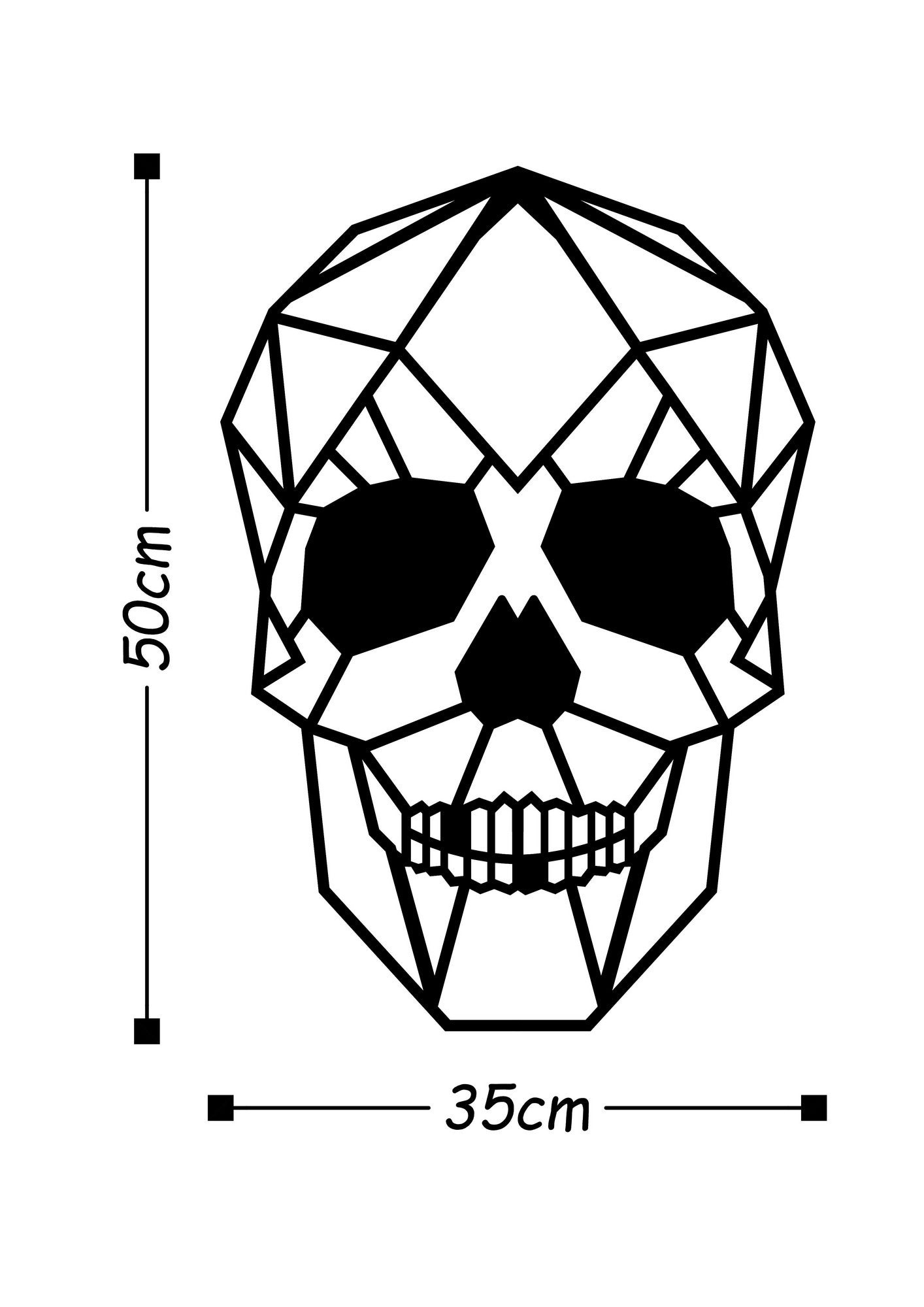 Metalna zidna dekoracija, Skull