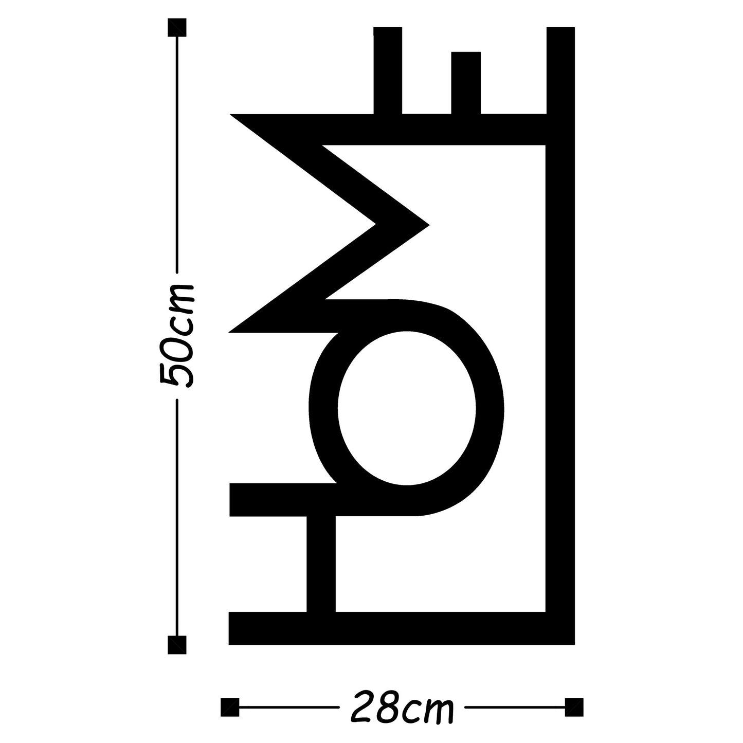 Metalna zidna dekoracija, Home - Black