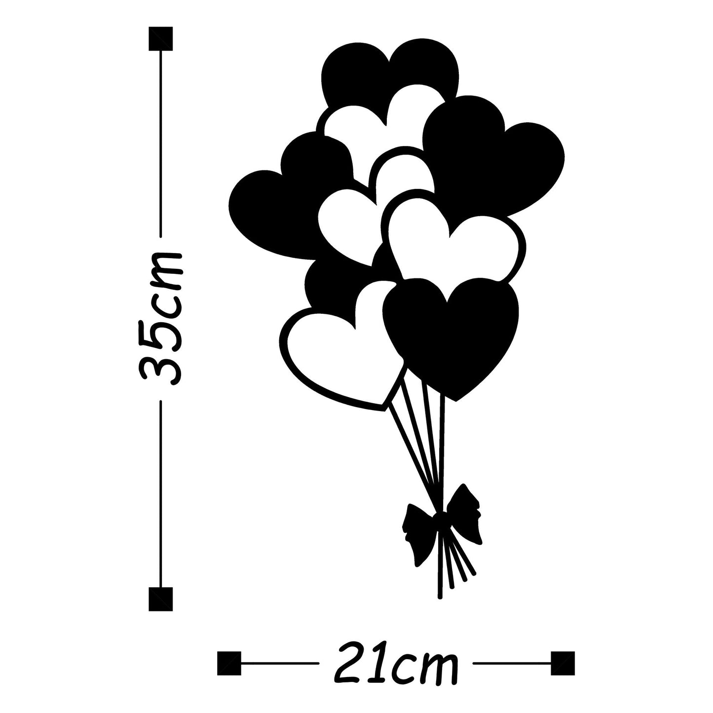 Metalna zidna dekoracija, Balloons - Black