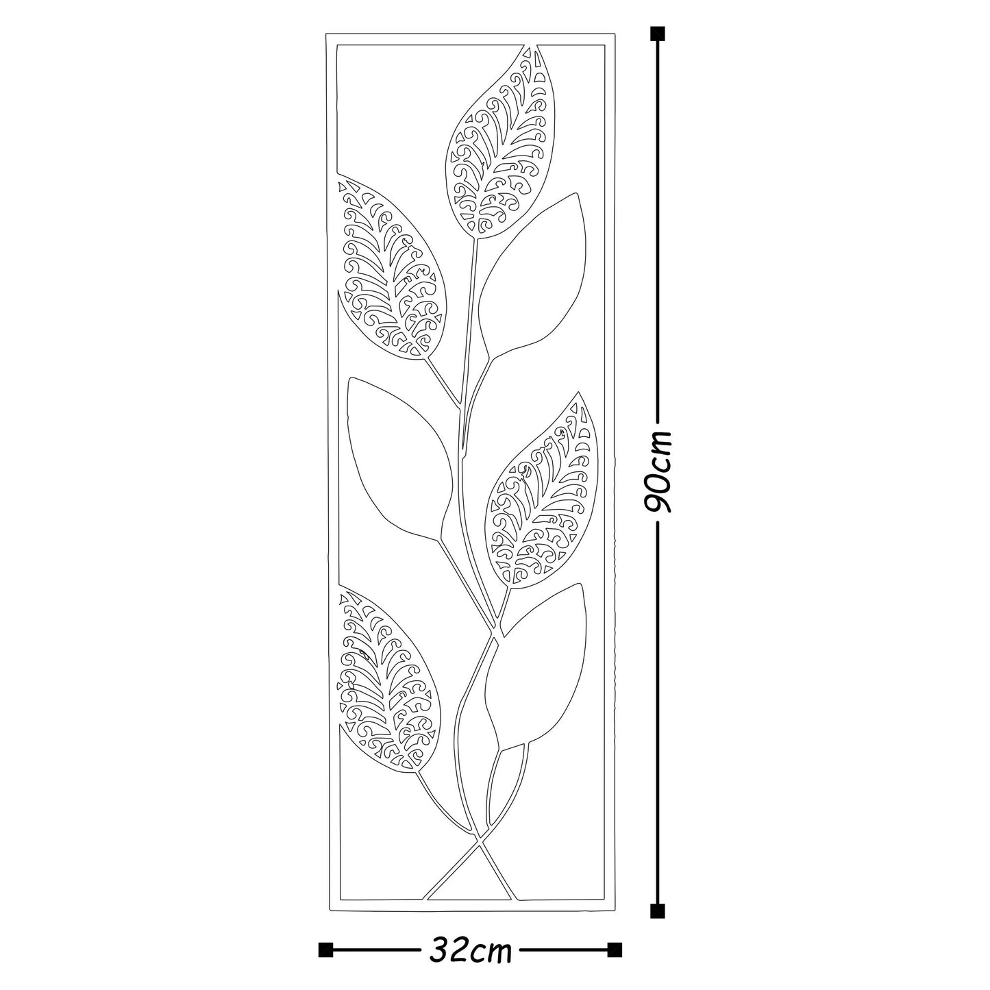 Metalna zidna dekoracija, Metal Art Leaf