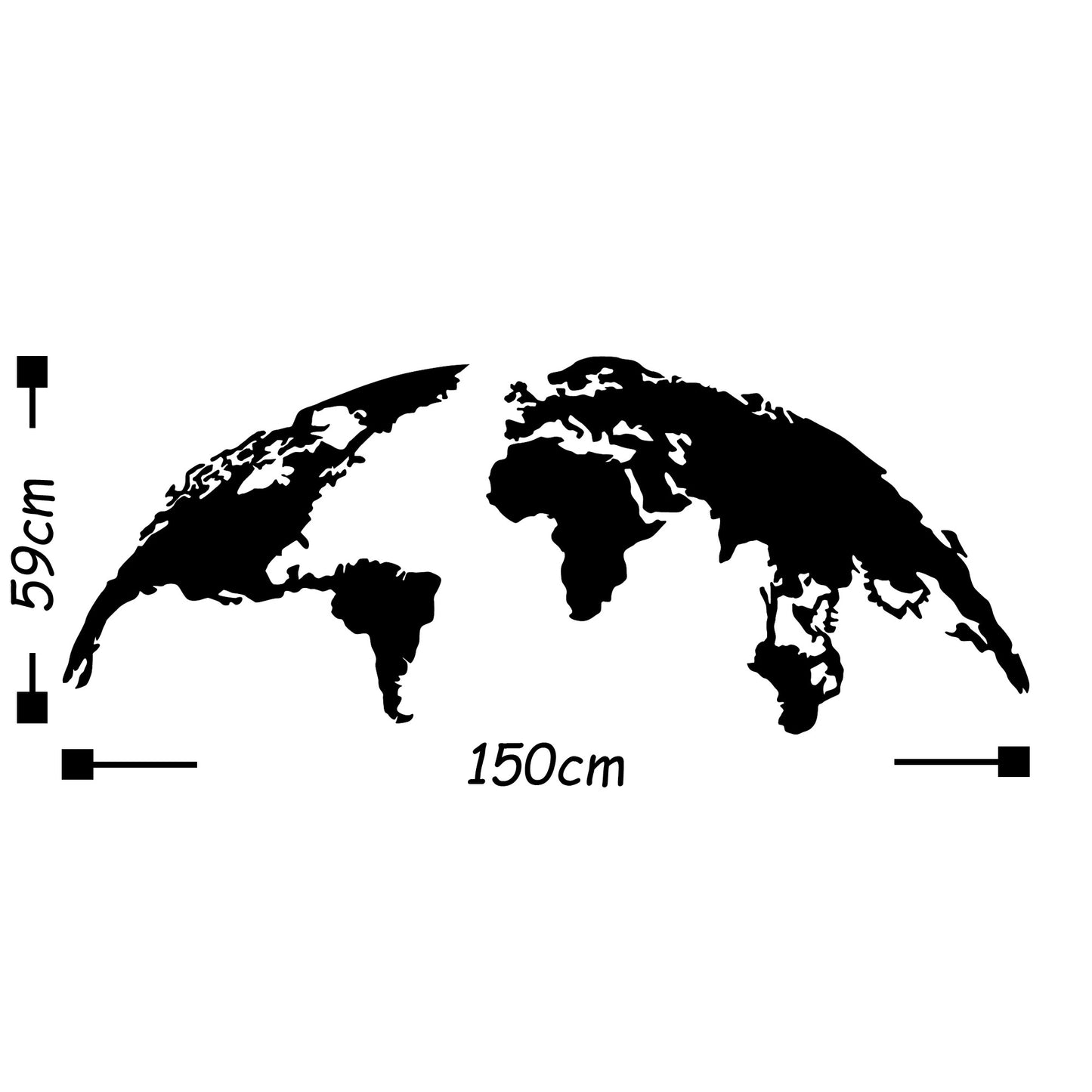 Metalna zidna dekoracija, World Map Large