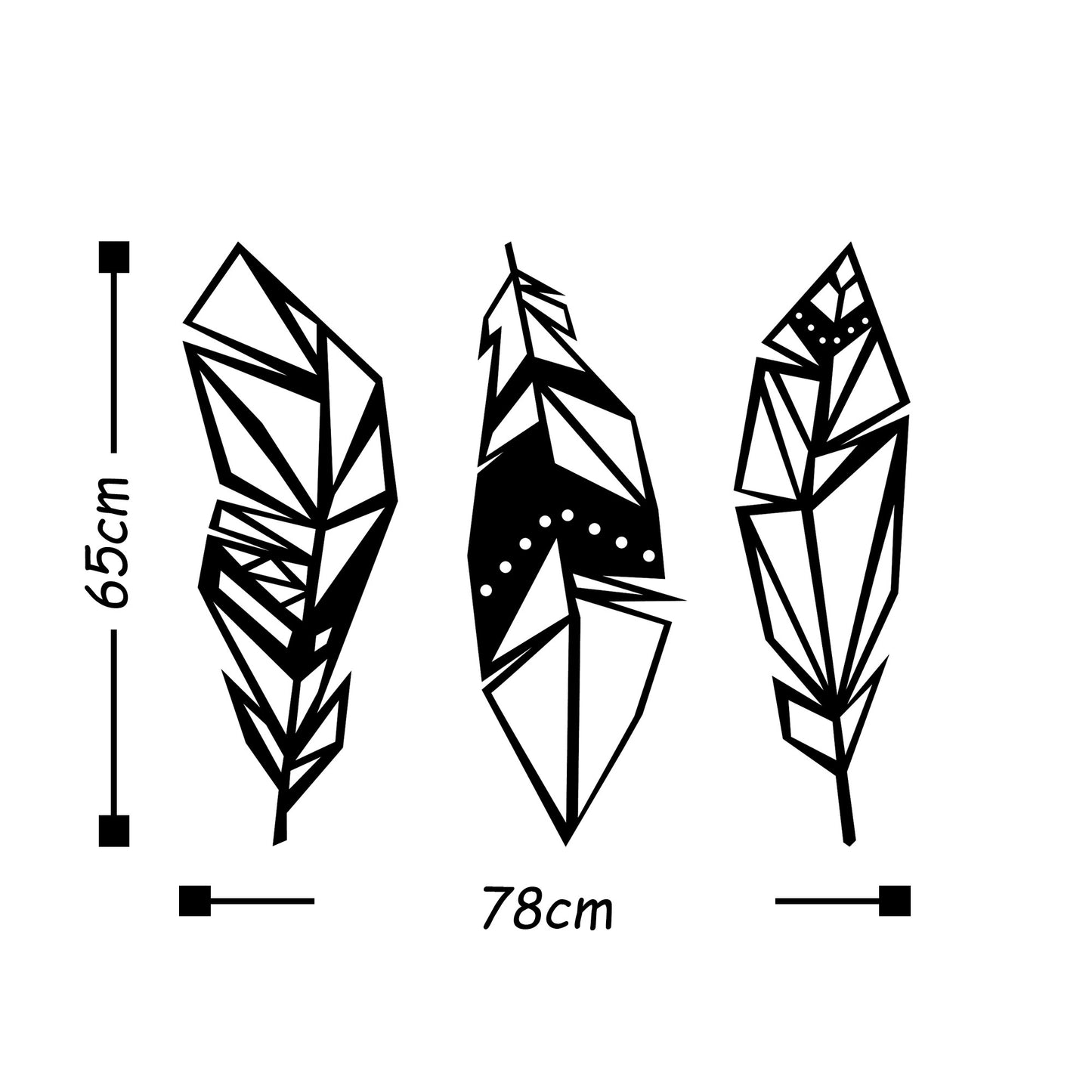 Metalna zidna dekoracija, Feather