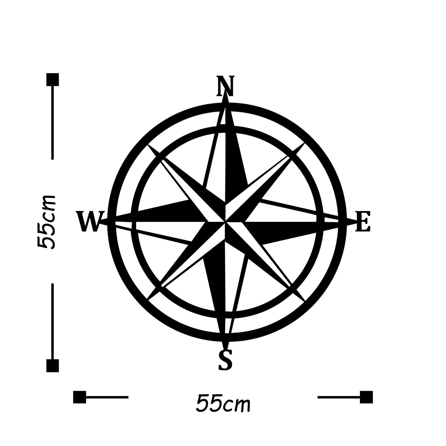 Metalna zidna dekoracija, Compass