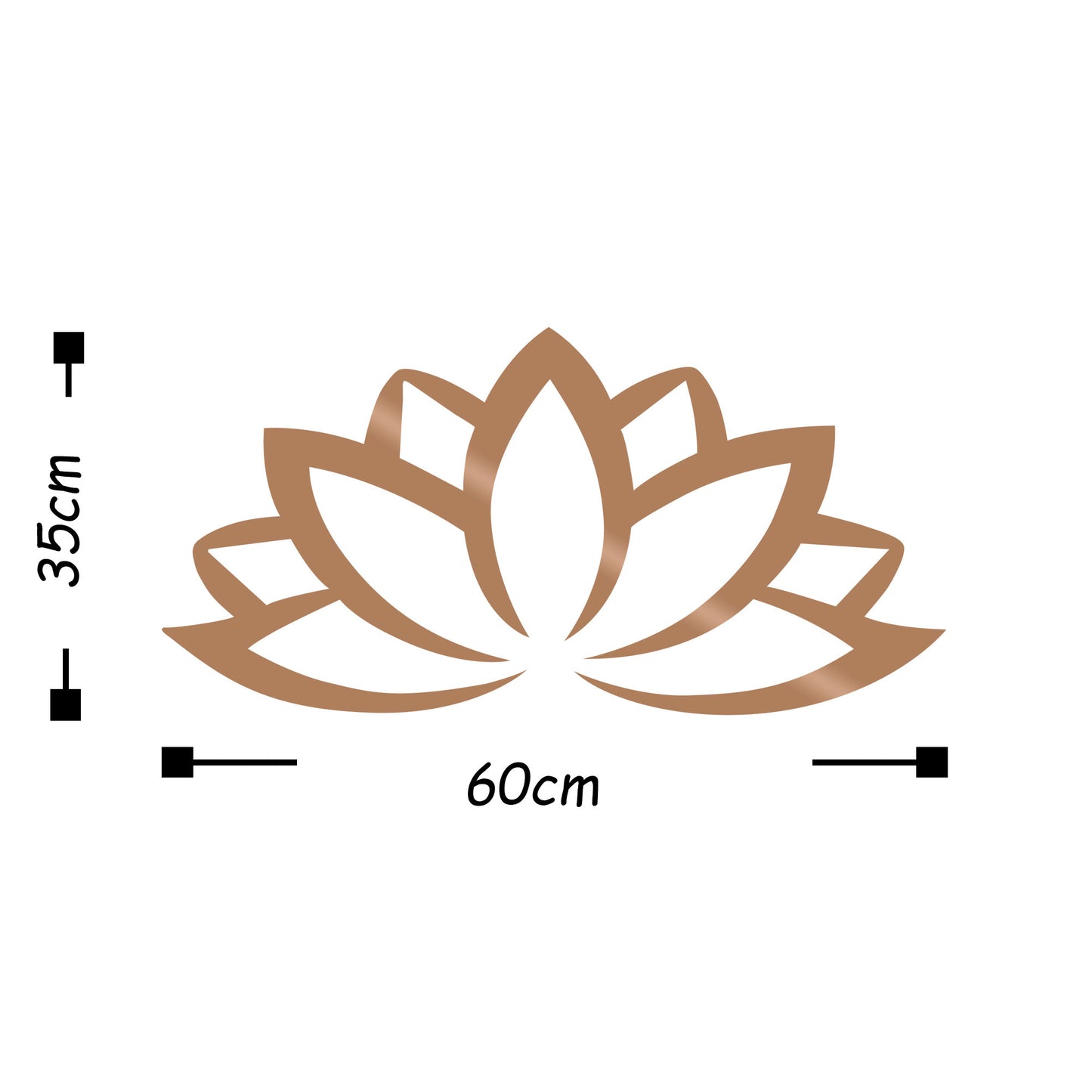 Metalna zidna dekoracija, Lotus Flower 2 - Copper