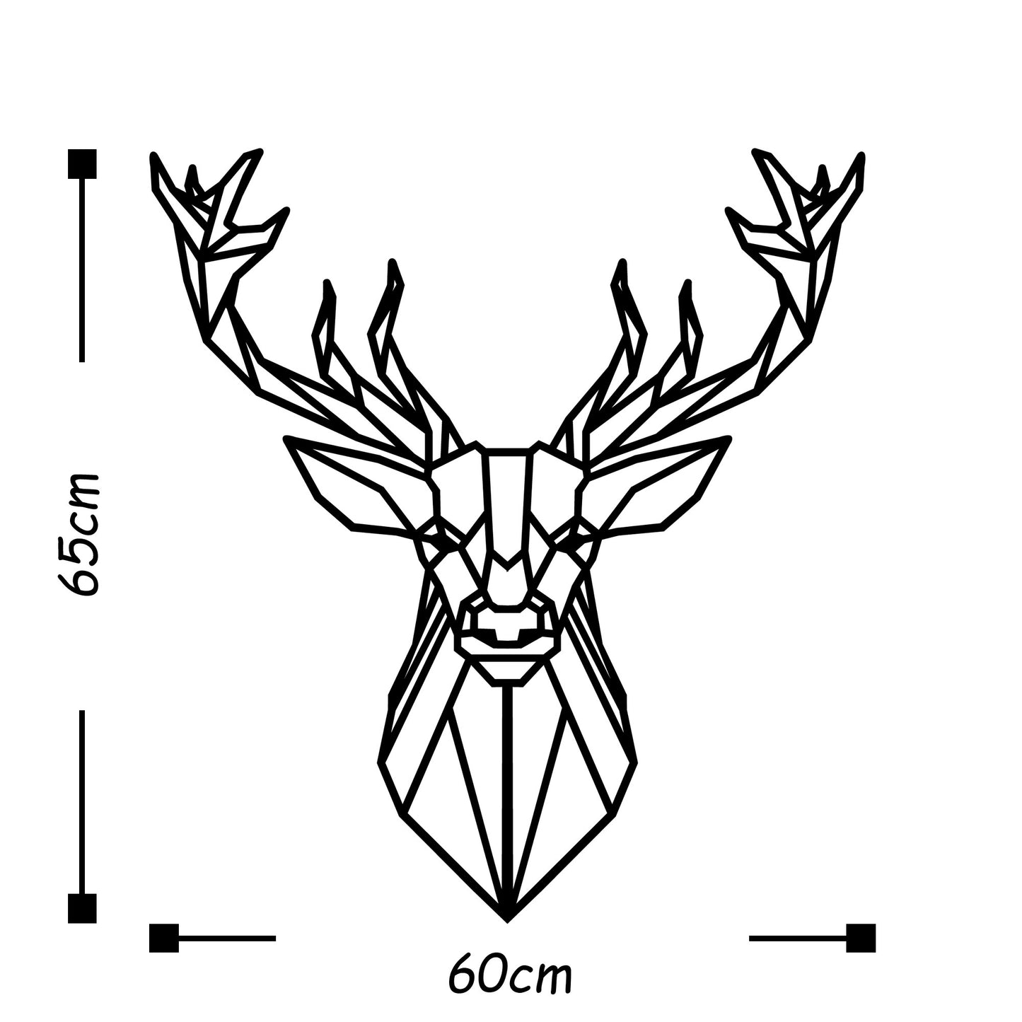 Metalna zidna dekoracija, Deer4 - Black