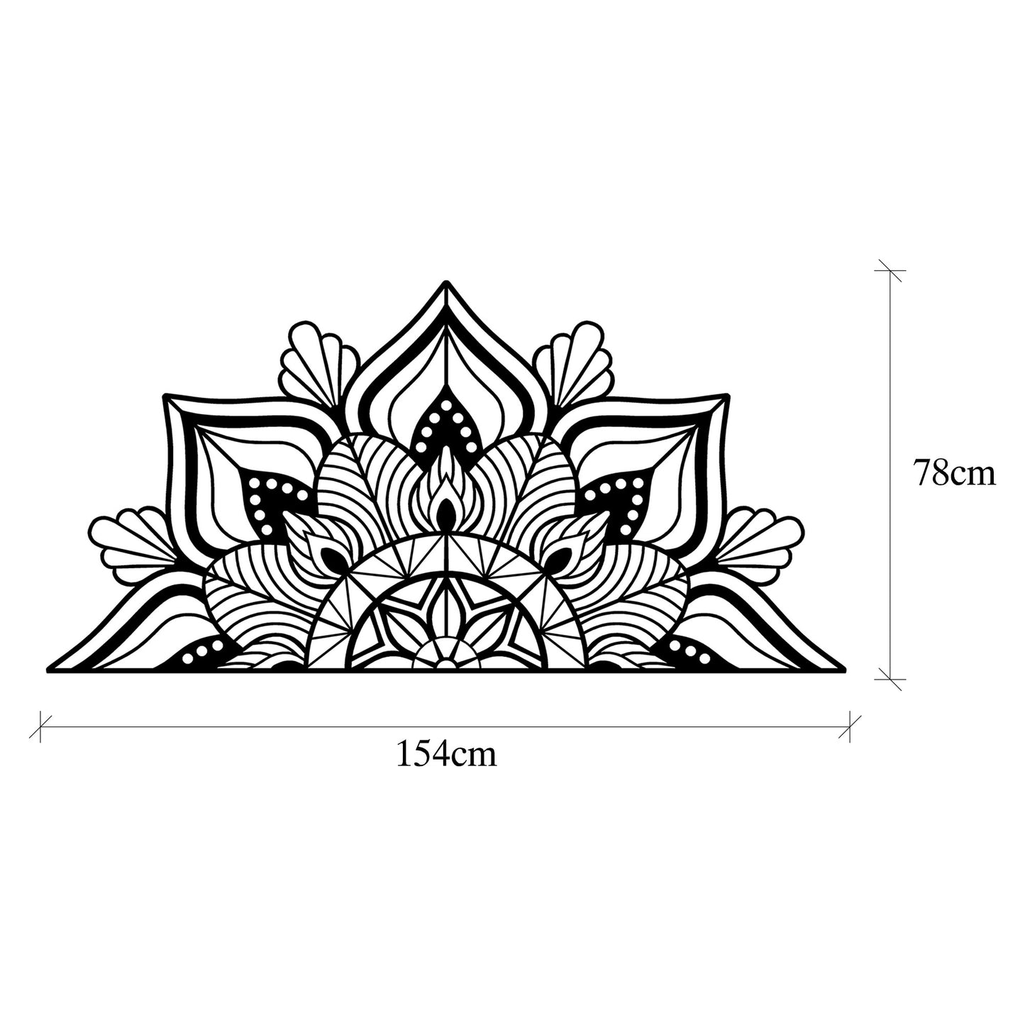 Metalna zidna dekoracija, Mandala 1 - Black
