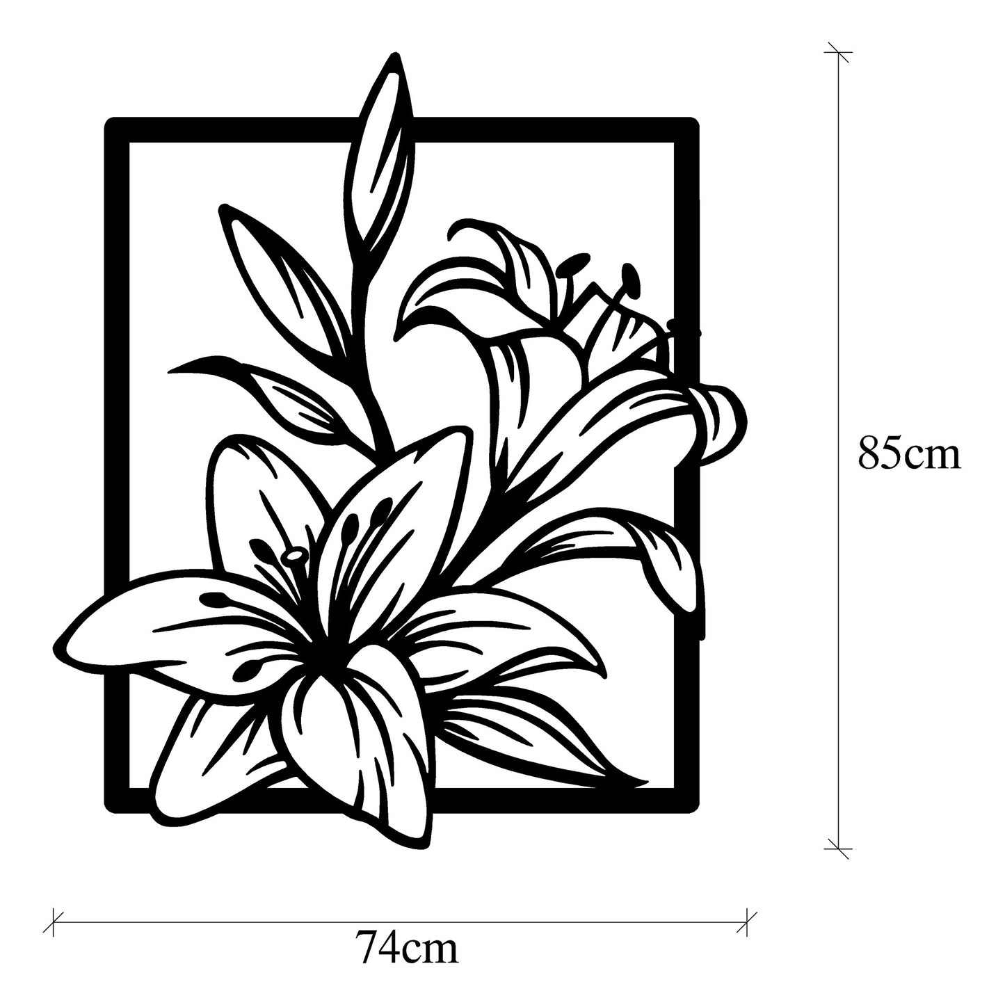 Metalna zidna dekoracija, Lily