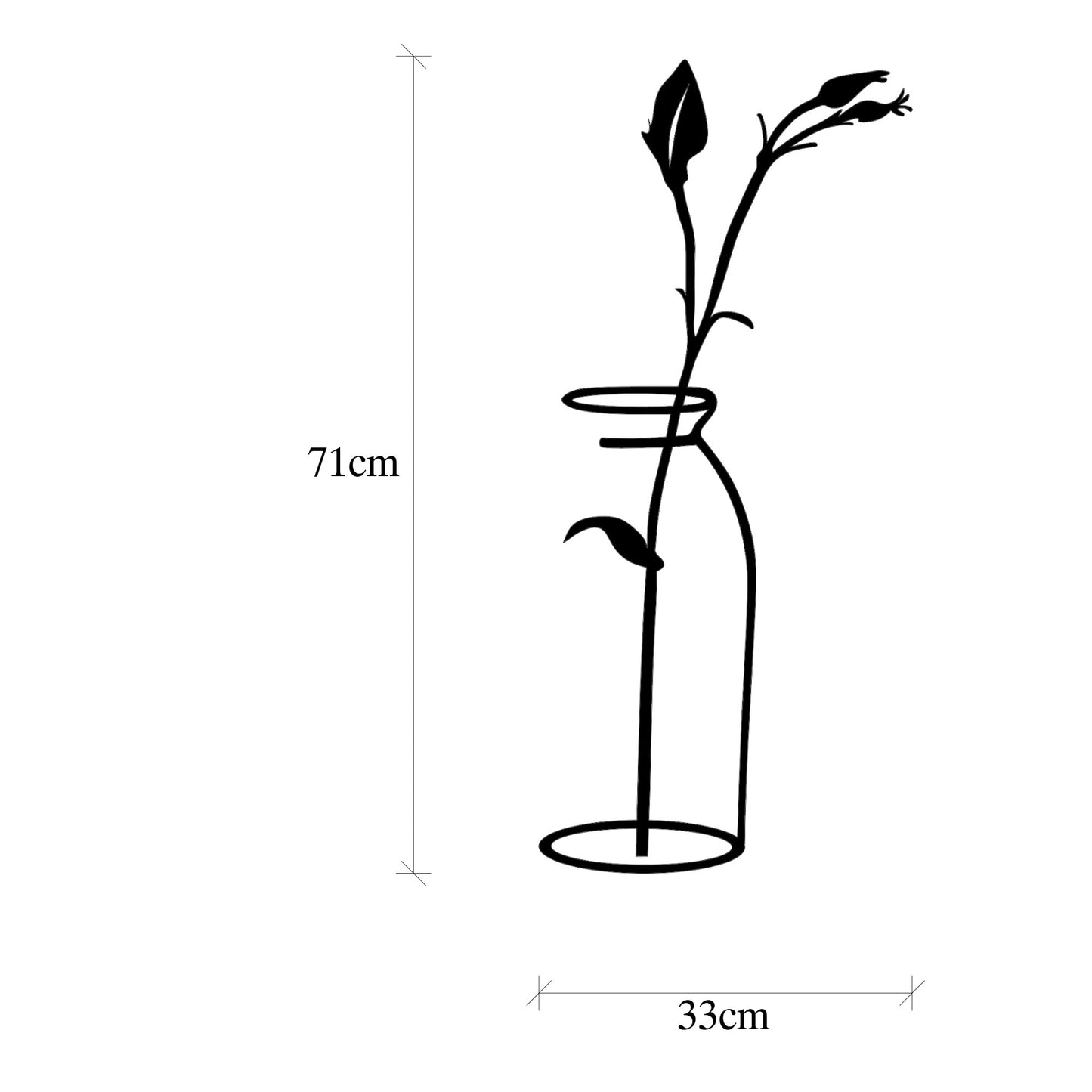 Metalna zidna dekoracija, Flower In The Vase