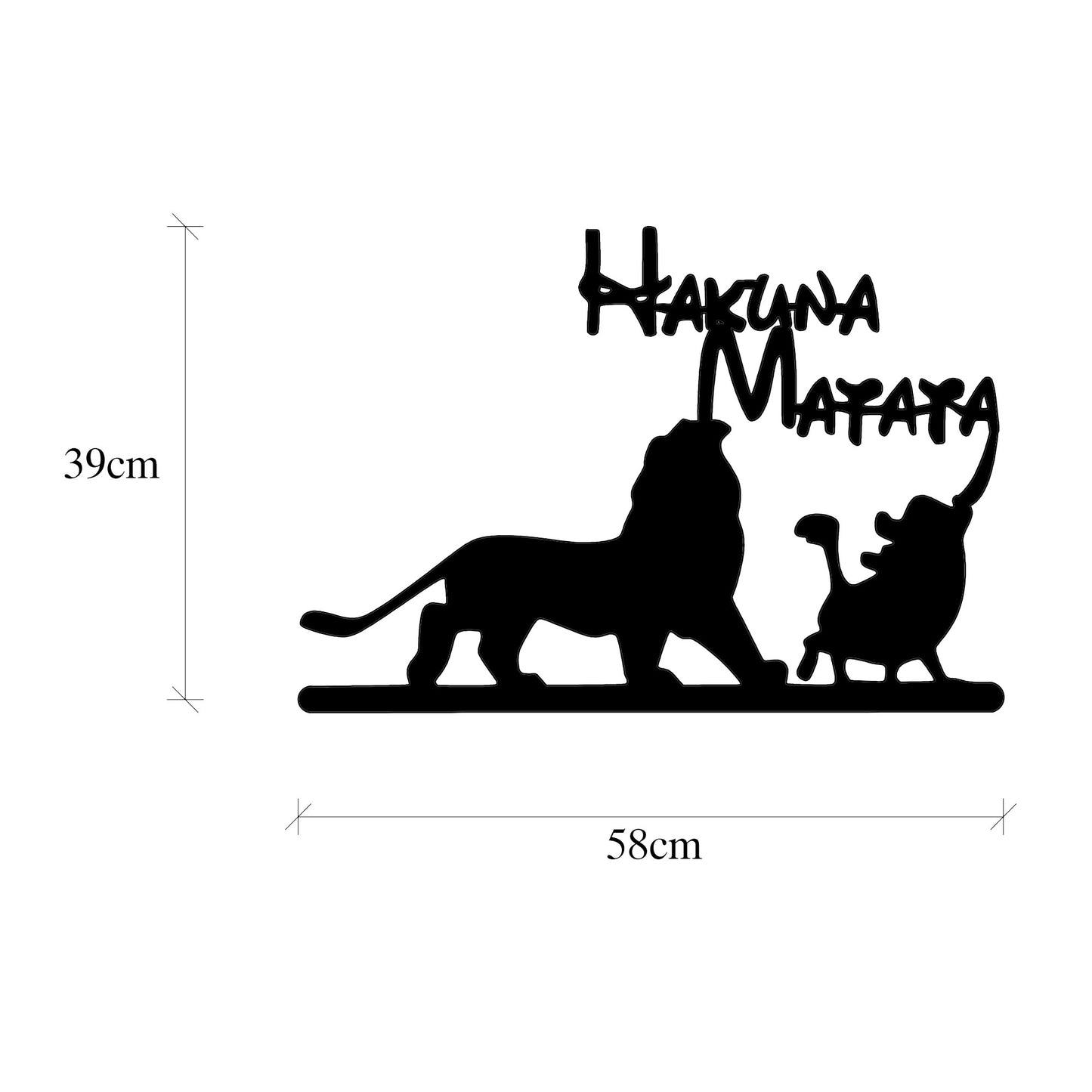 Metalna zidna dekoracija, Hakuna Matata Lion And Piggy