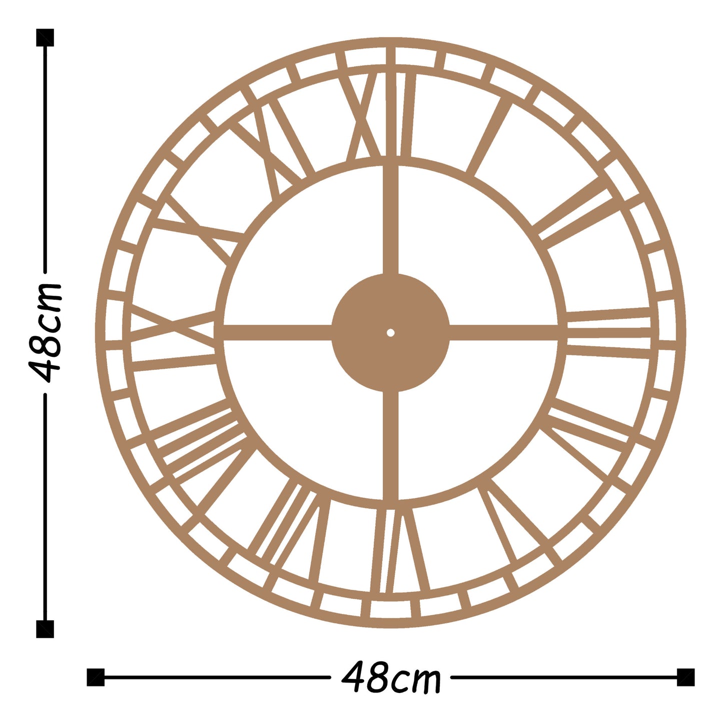 Ukrasni metalni zidni sat, Metal Wall Clock 2 - Copper