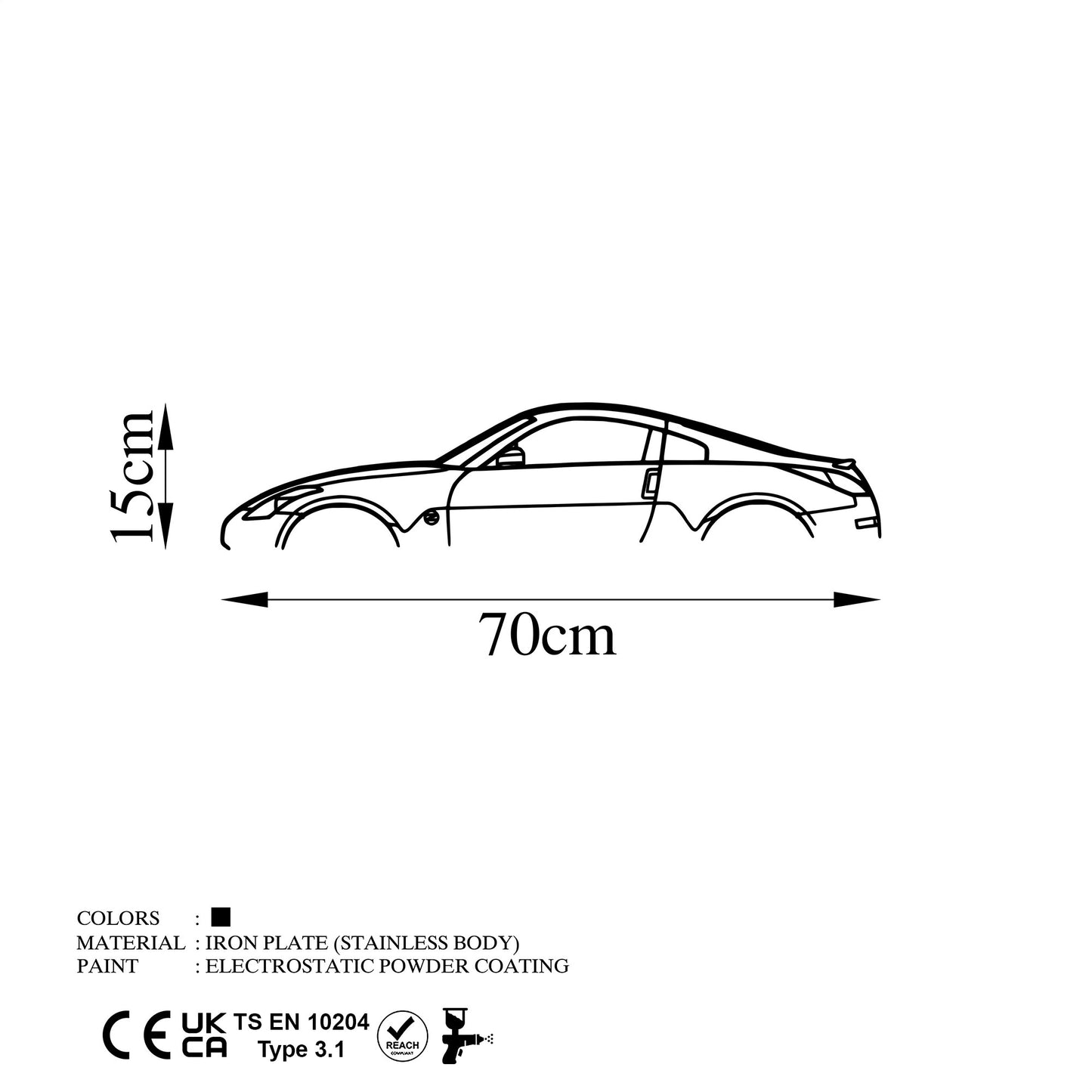Metalna zidna dekoracija, Nissan 350Z Silhouette