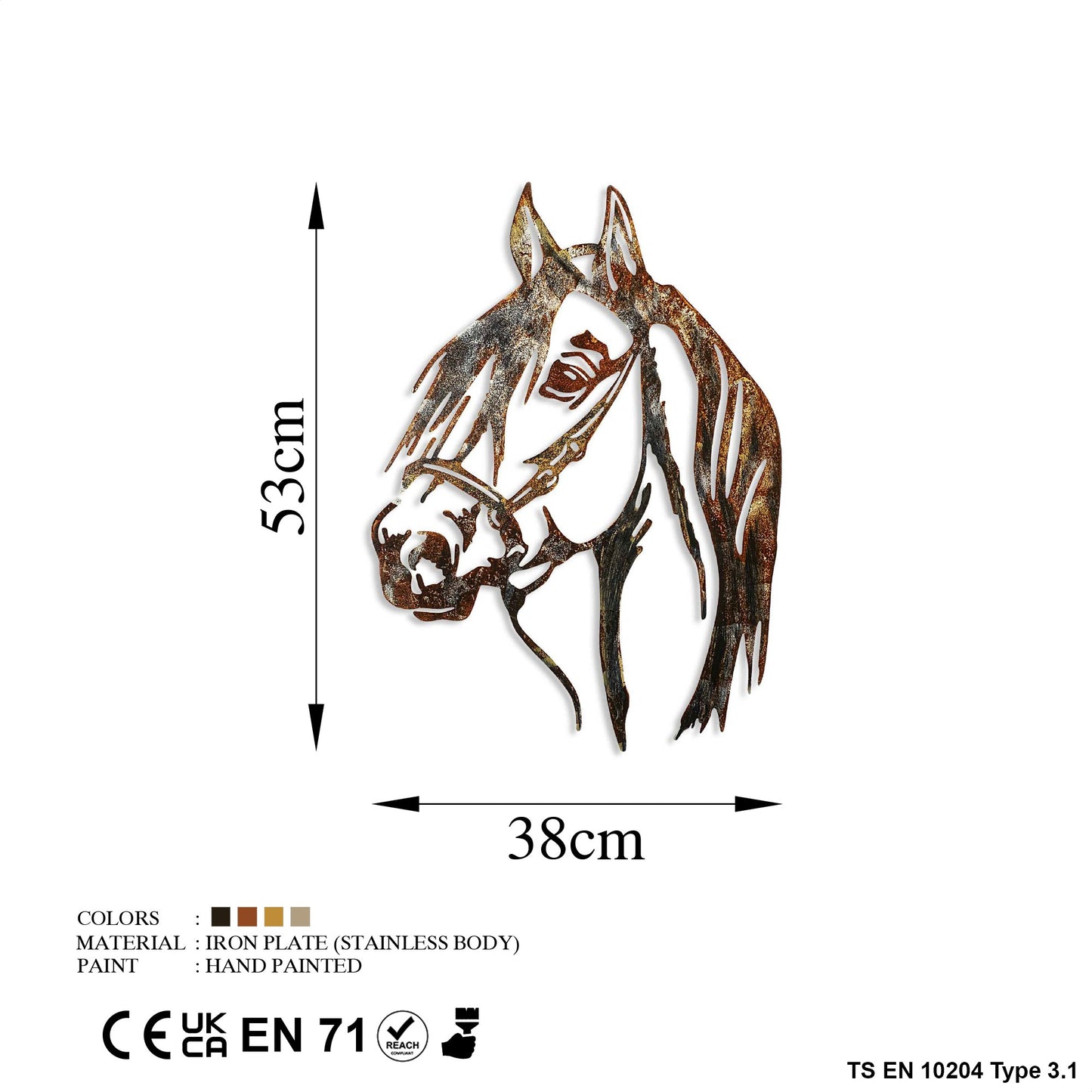 Metalna zidna dekoracija, Horse - 3
