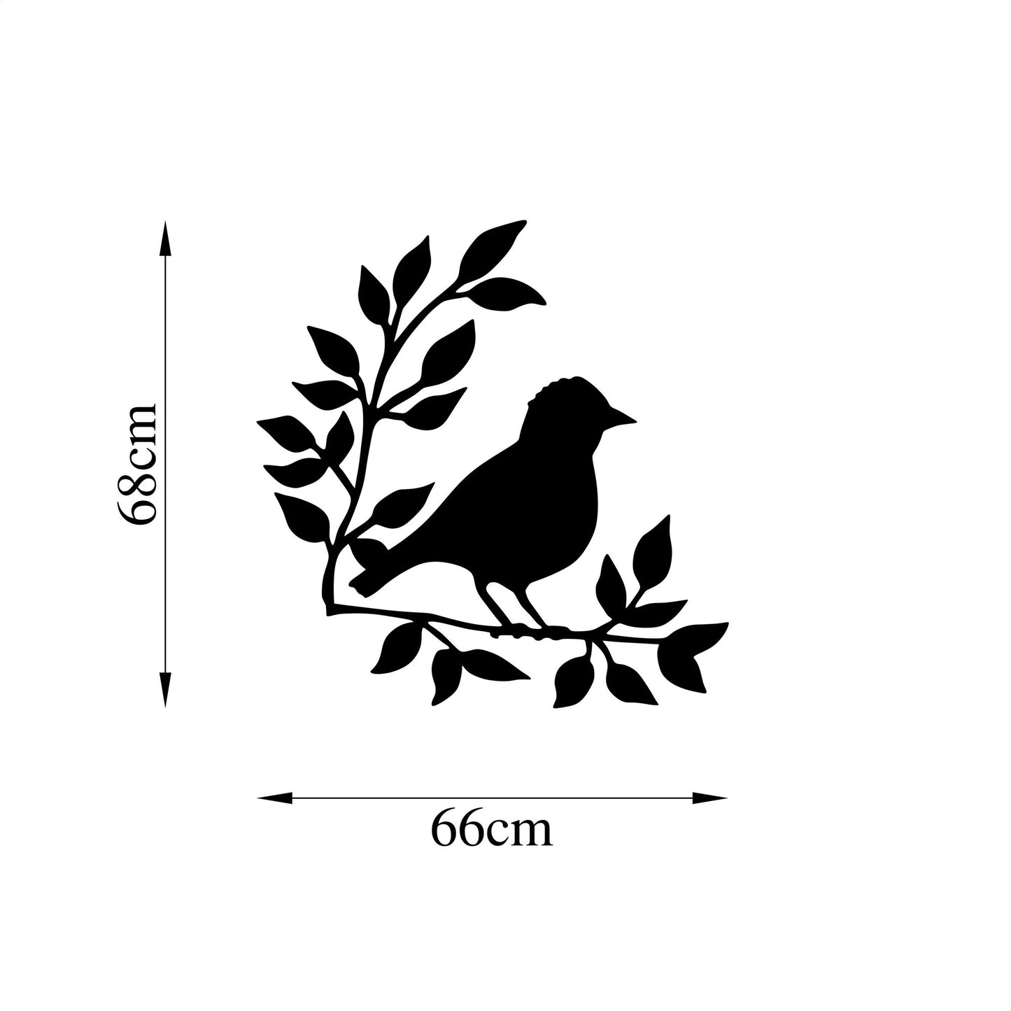 Metalna zidna dekoracija, Branch And Bird - 441