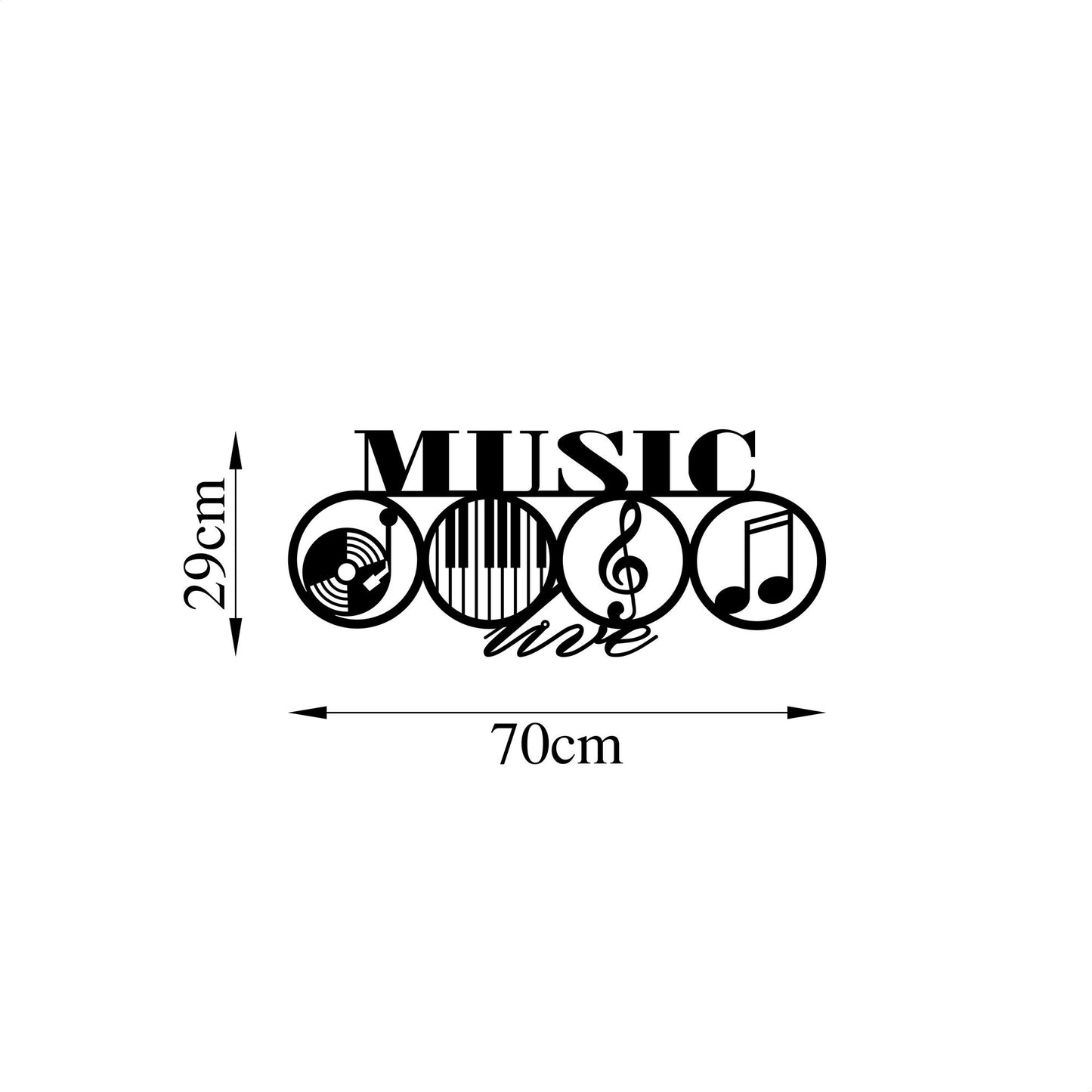 Metalna zidna dekoracija, Music - 467