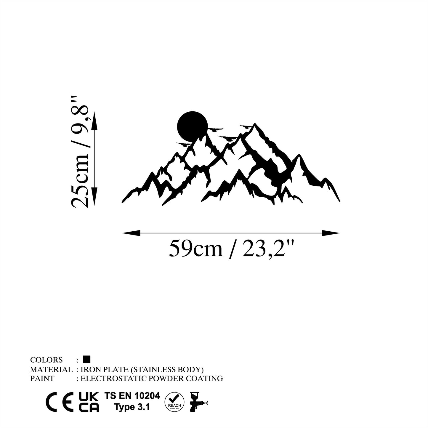 Metalna zidna dekoracija, Full Mount And Mountain - 5