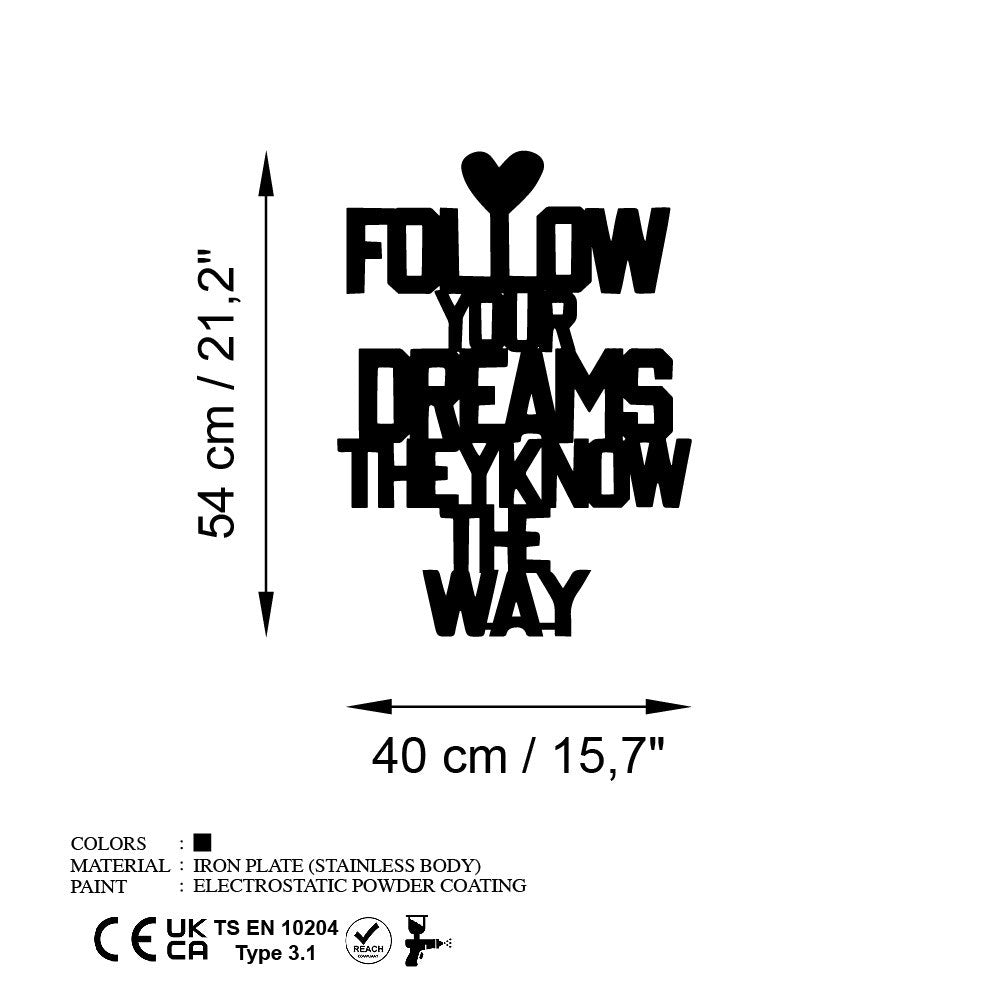 Metalna zidna dekoracija Dreams Way