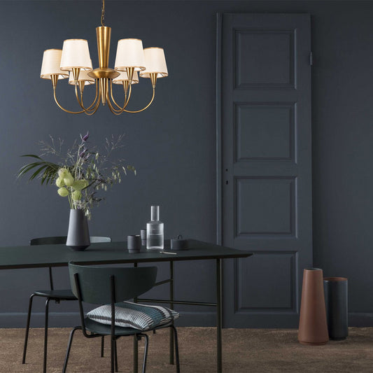 Vislica PARDO antique, metal- platno, promjer 75 cm, visina 85 cm, promjer sjenila 16 cm, visina 15 cm, 6 x E27 40 W, Pardo - 3011
