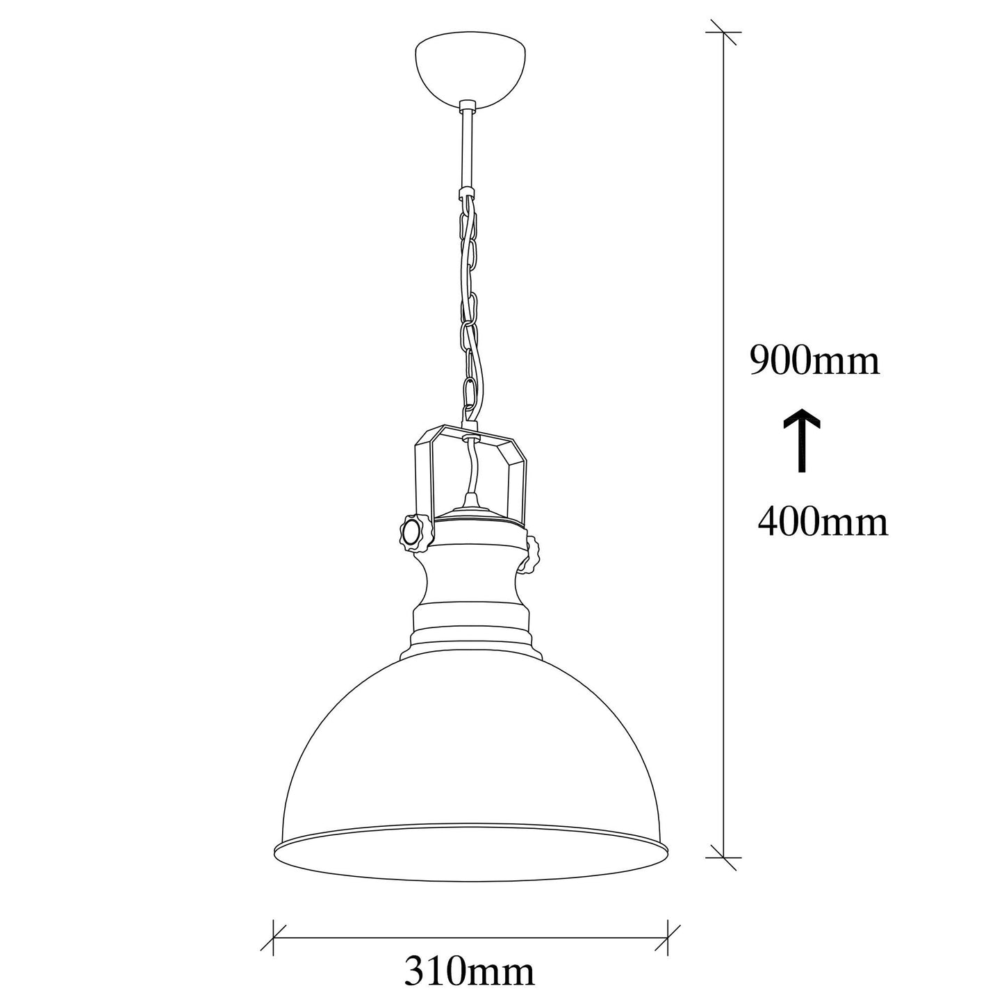 Vislica SIENA antique, metal- drvo, promjer 31 cm, visina 85 cm, promjer sjenila 31 cm, visina 40 cm, duljina kabla 45 cm, podesvia visina, E27 40 W, Sağlam - 3710