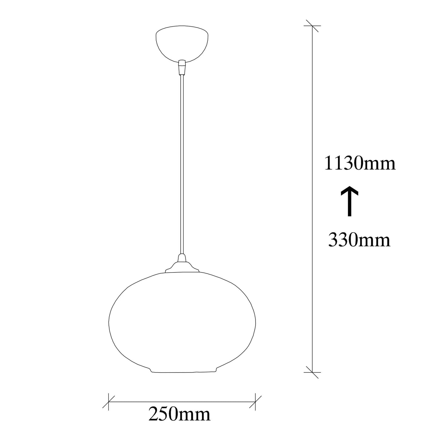 Vislica PADOVA crno- mjesedna, metal, promjer 25 cm, visina 113 cm, promjer sjenila 17 cm, visina 25 cm, duljina kabla 90 cm, podesiva visina, E27 40 W, Camini - MR - 867
