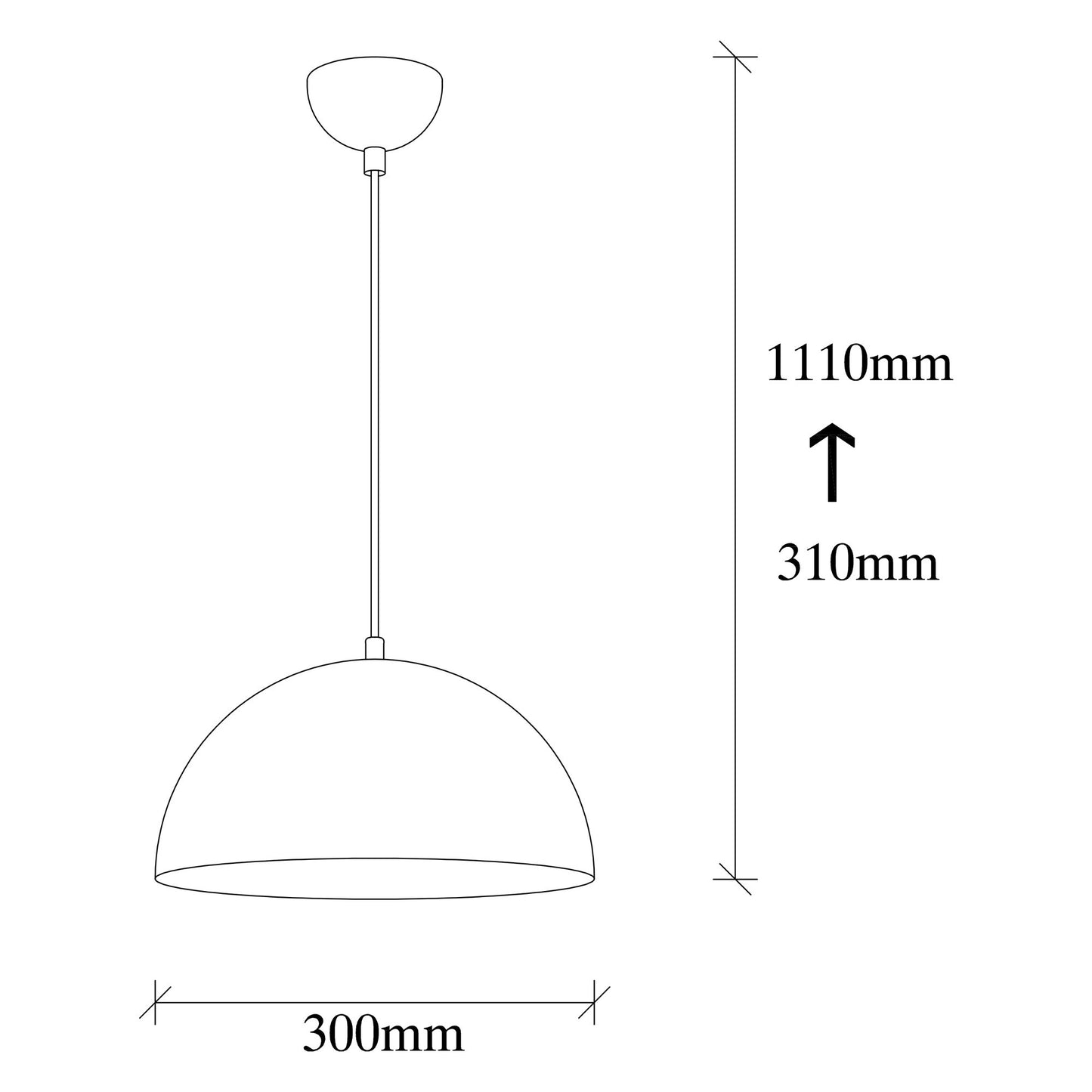 Vislica MARK bijelo- zlatna, metal, promjer 30 cm, visina 111 cm, podesiva visina, duljina kabla 90 cm, E27 40W, Sivani - MR - 717