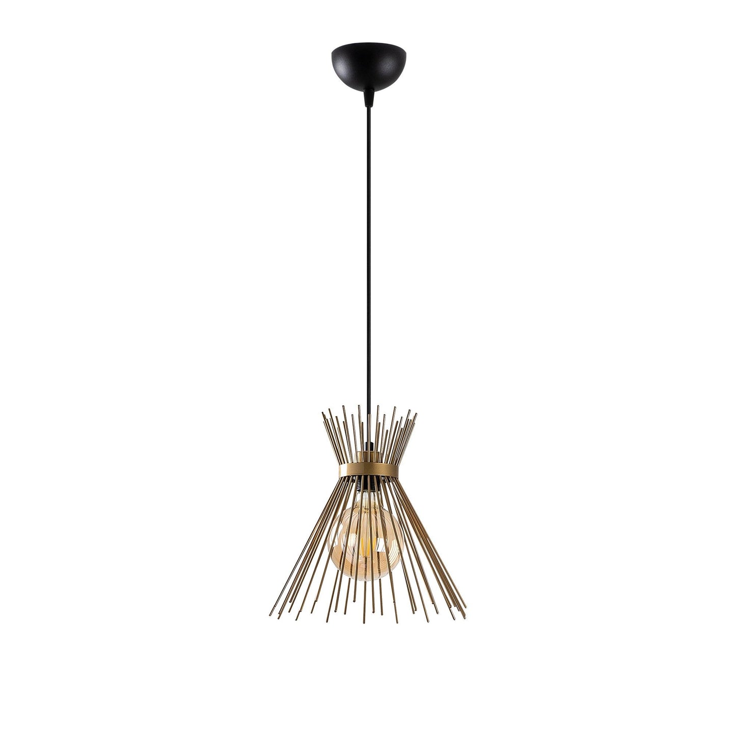 Vislica KIRP zlatna, metal 34 x 34 cm, visina 131 cm, promjer sjenila 34 cm,visina 35 cm, podesvia visina E27 40 W, Kirpi - 3082