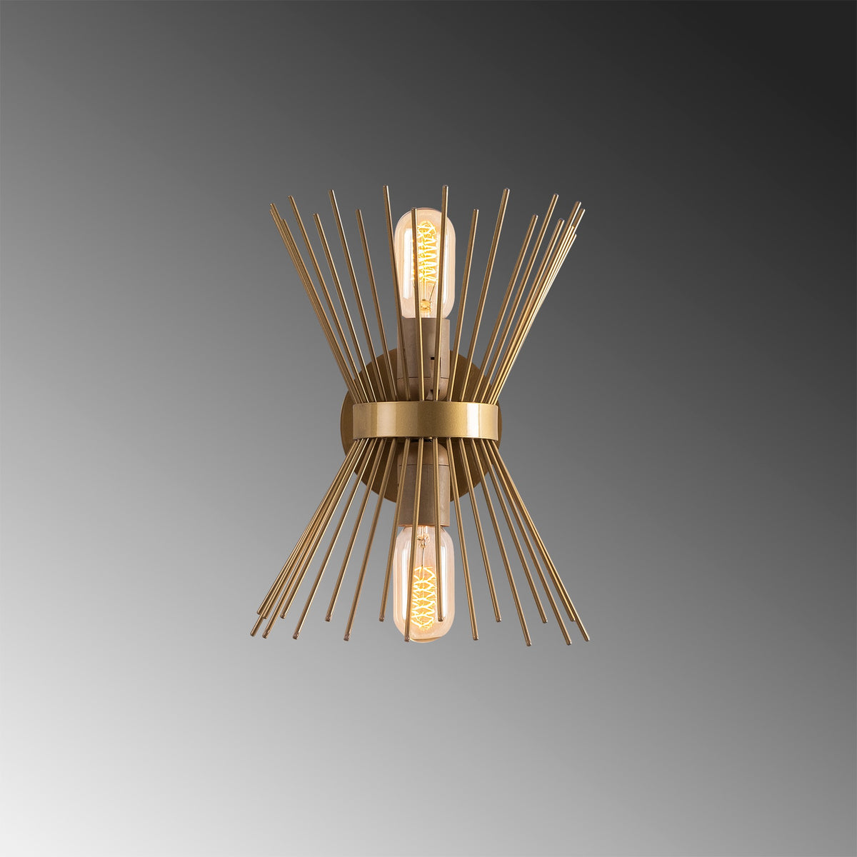 Zidna lampa KIRPI metalna zlatna 23.*16 *33 cm, 2x E27 ;+Max 40 W, Kirpi - 3092