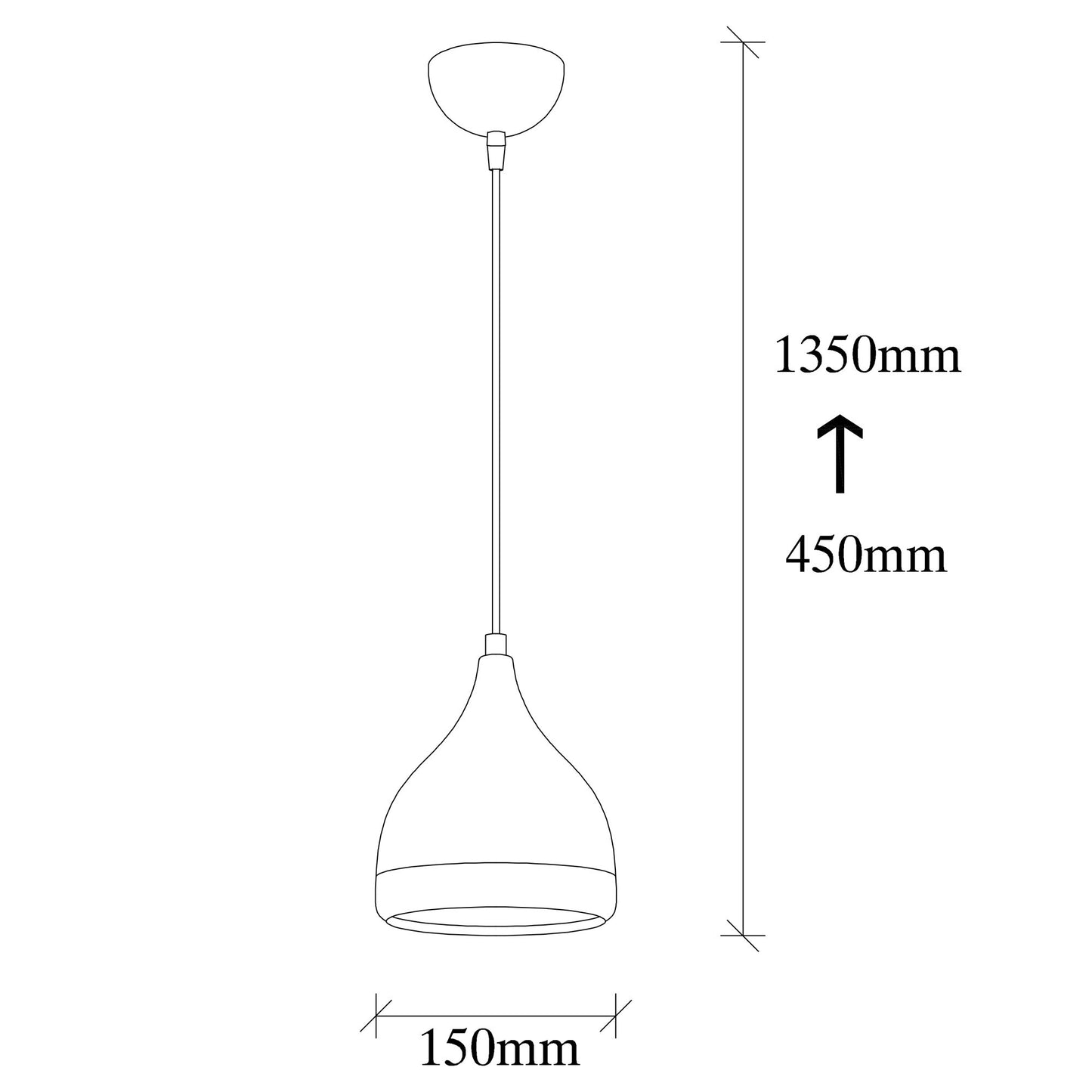 Vislica YILDO crna - bakrena, metal 15 x 15 cm, visina 135 cm, visina sjenila 18 cm, podesvia visina, E27 Max 40W, Yıldo - 7000