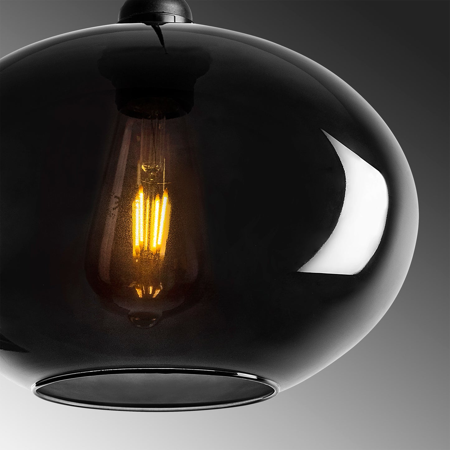 Visilica SMOKED, metal- staklo, 61 x 61 cm, visina 120 cm, promjer kugle 27 cm, podesvia visiana, 3 x E27 40 W, Smoked - 051