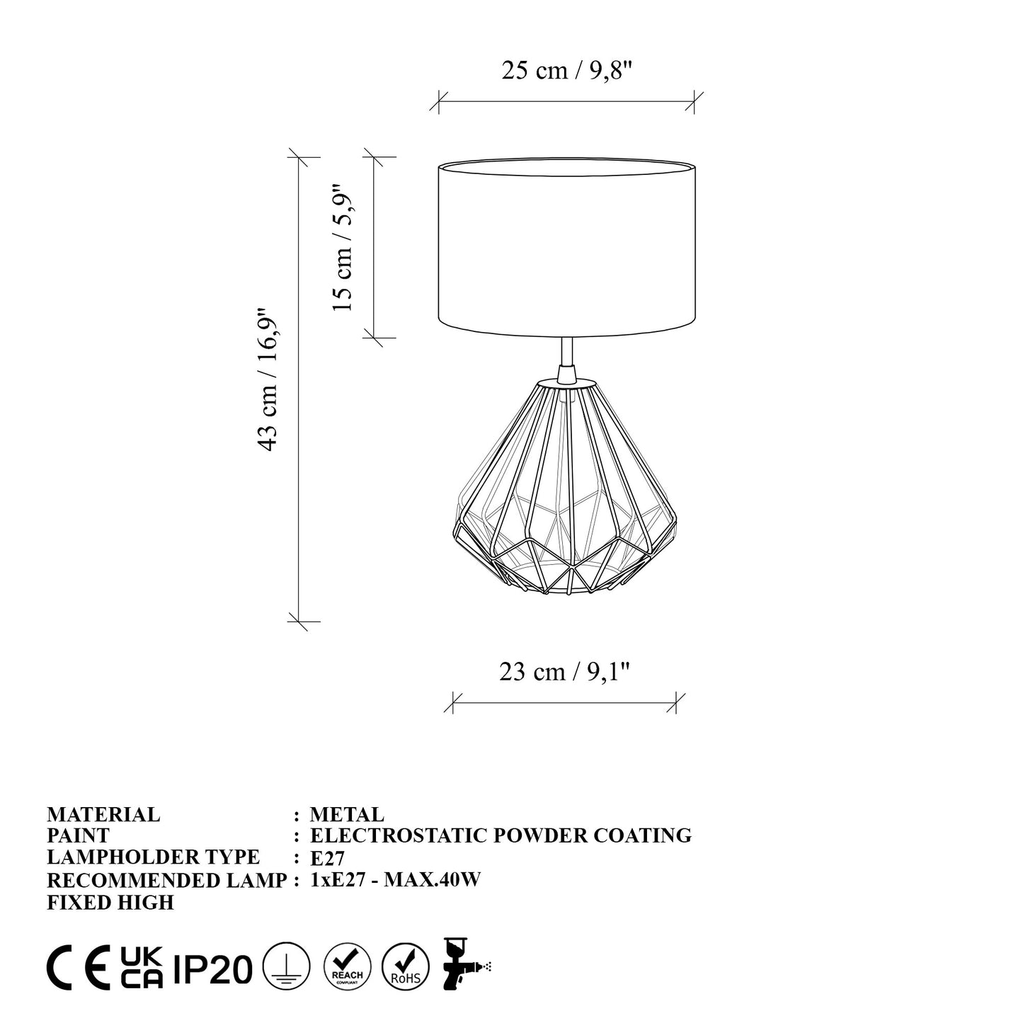 Stolna lampa Diamond - S-713
