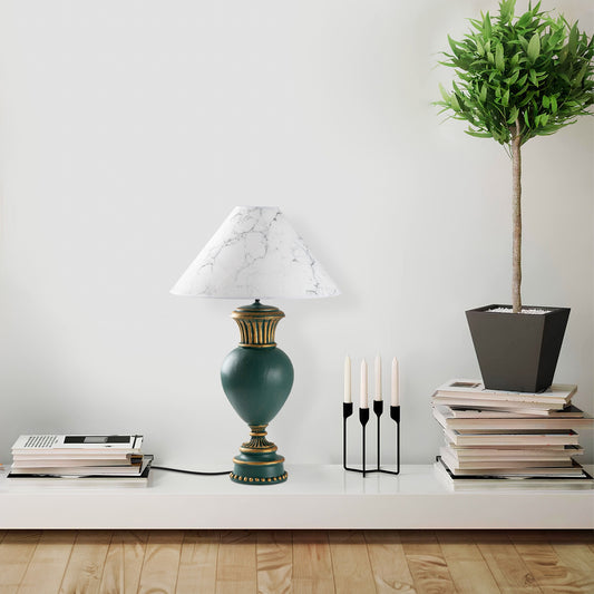 Stolna lampa 733, zelena, bijela