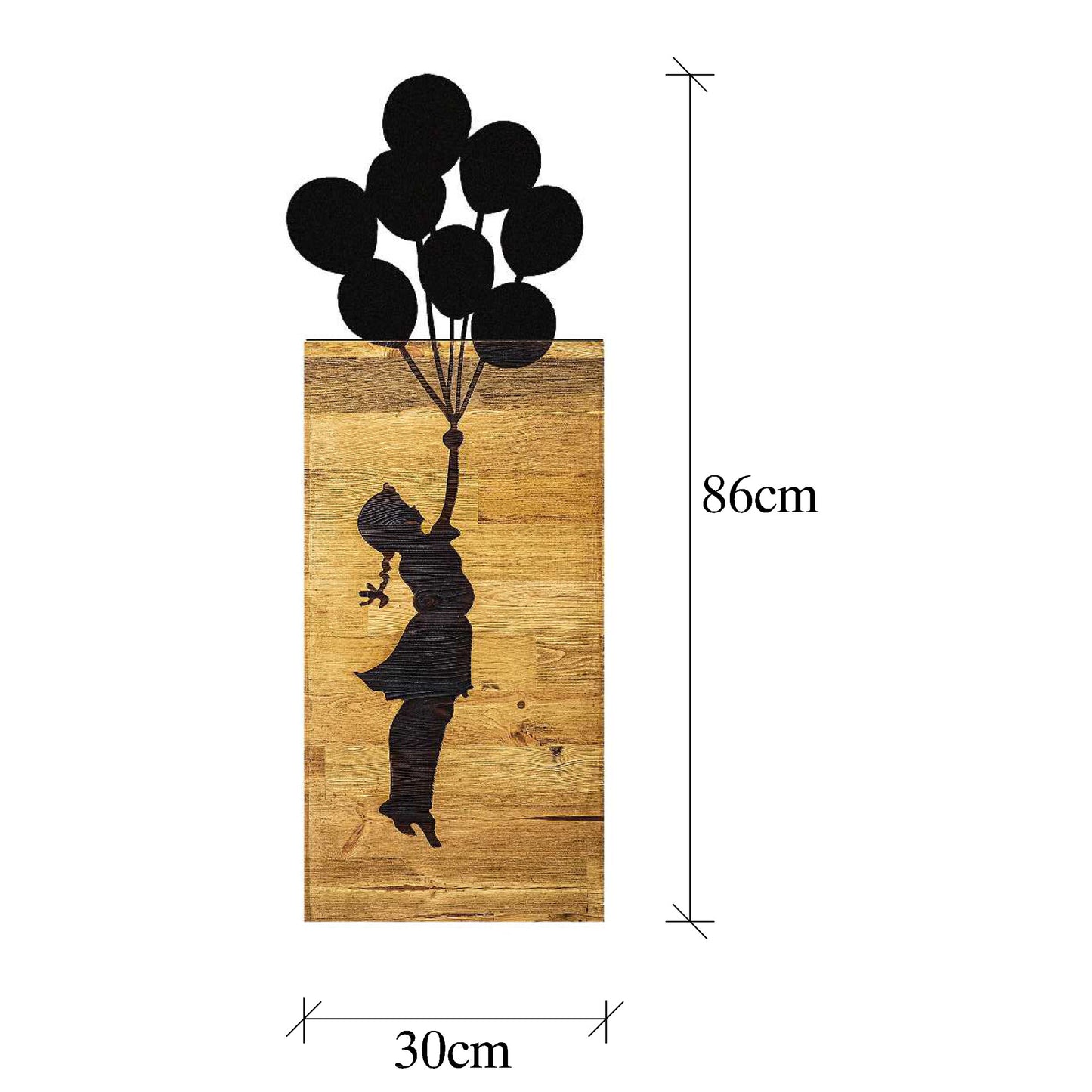 Drvena zidna dekoracija, Chıld And Balloons