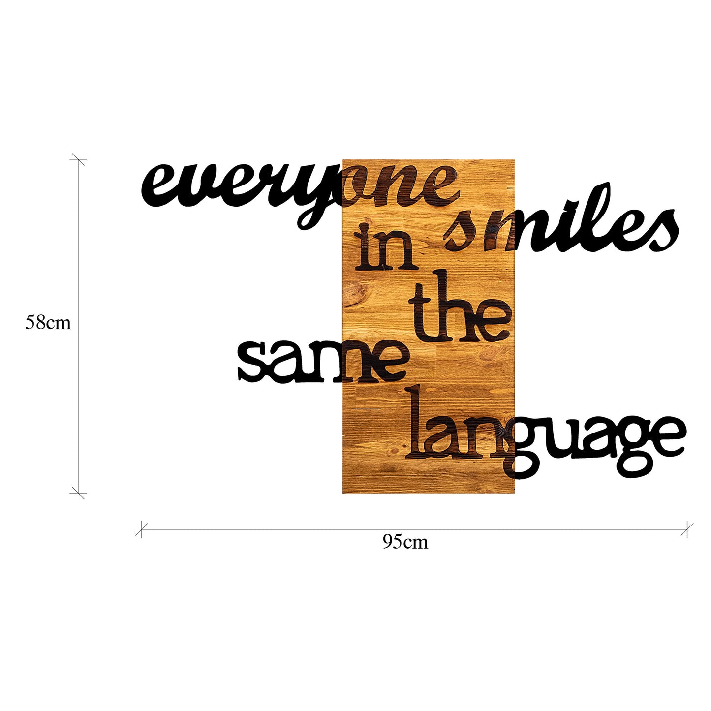 Drvena zidna dekoracija, Everyone Smiles in The Same Language