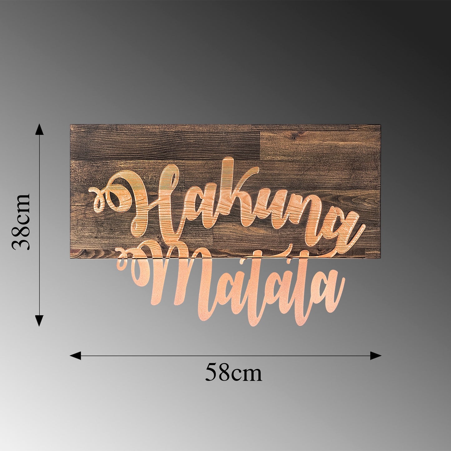 Drvena zidna dekoracija, Hakuna Matata Metal Decor - Copper