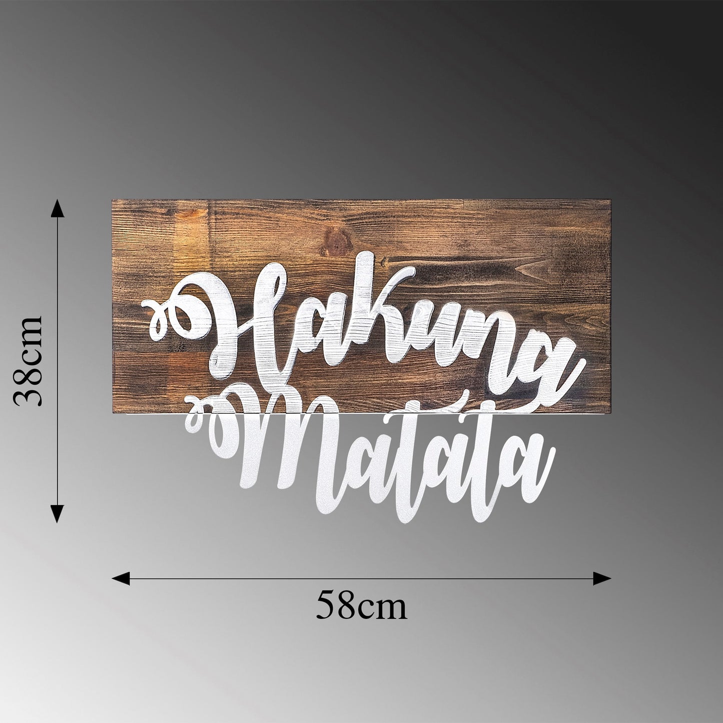 Drvena zidna dekoracija, Hakuna Matata Metal Decor - Silver