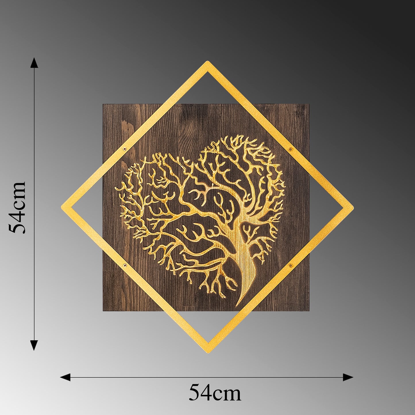 Drvena zidna dekoracija, Tree v3 - Gold
