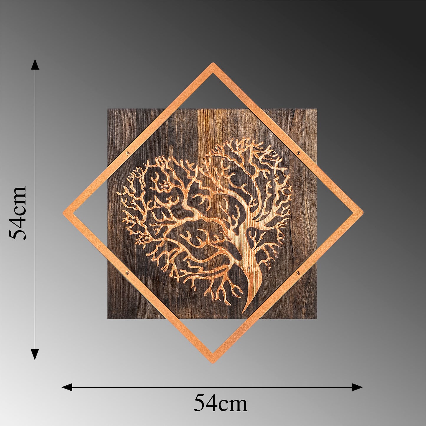 Drvena zidna dekoracija, Tree v3 - Copper