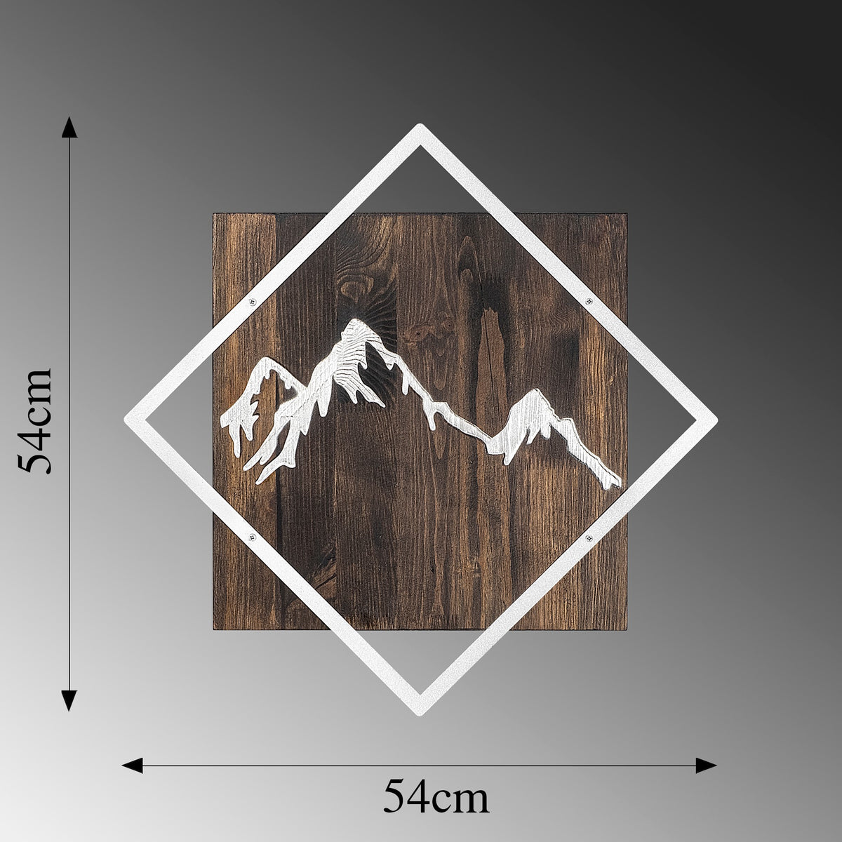 Drvena zidna dekoracija, Mountain - Silver