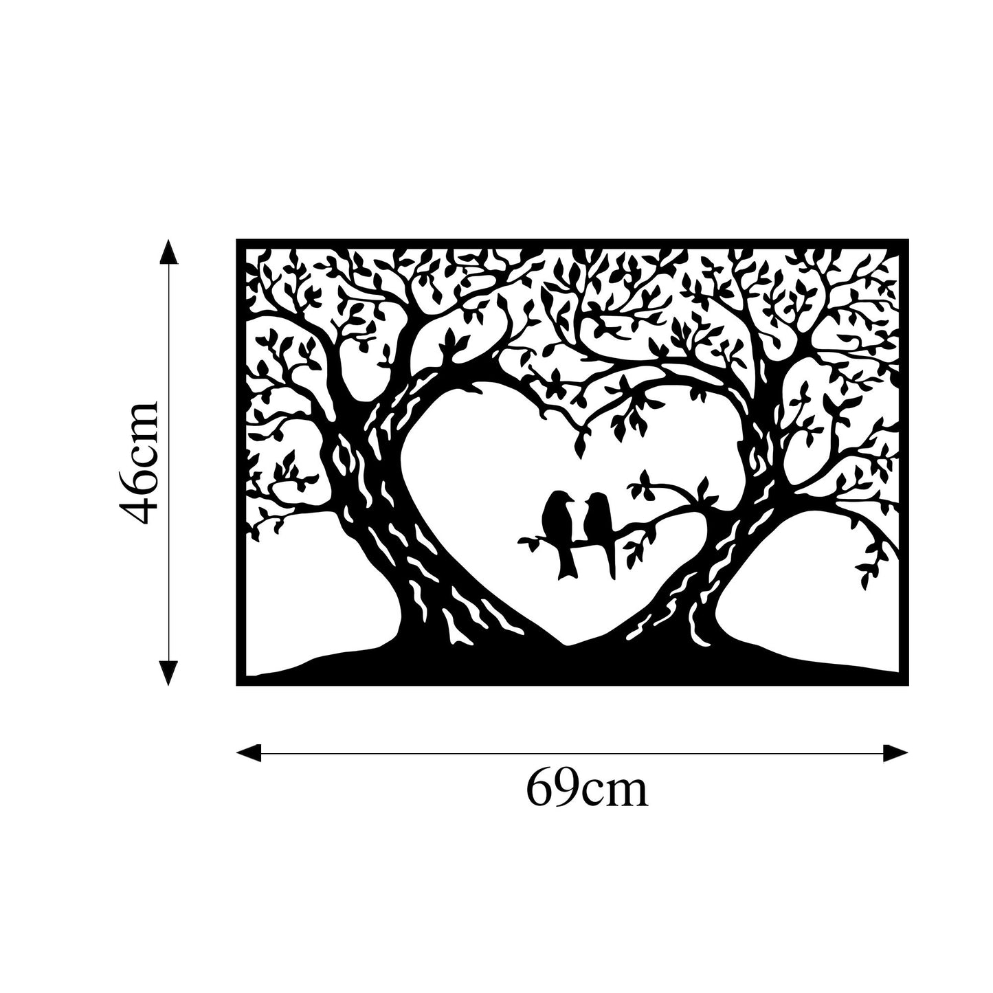 Metalna zidna dekoracija, Birds Love - 280 S