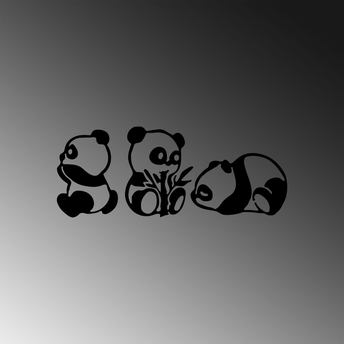 Metalna zidna dekoracija, Pandas - 298