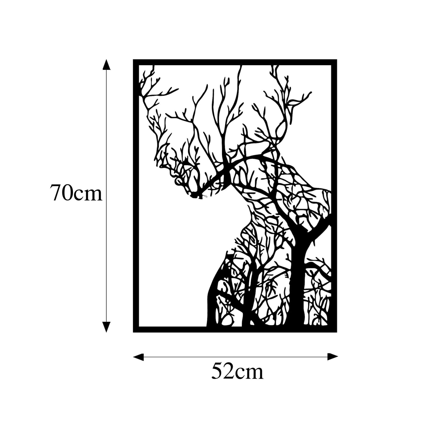 Metalna zidna dekoracija, Tree Woman - 320