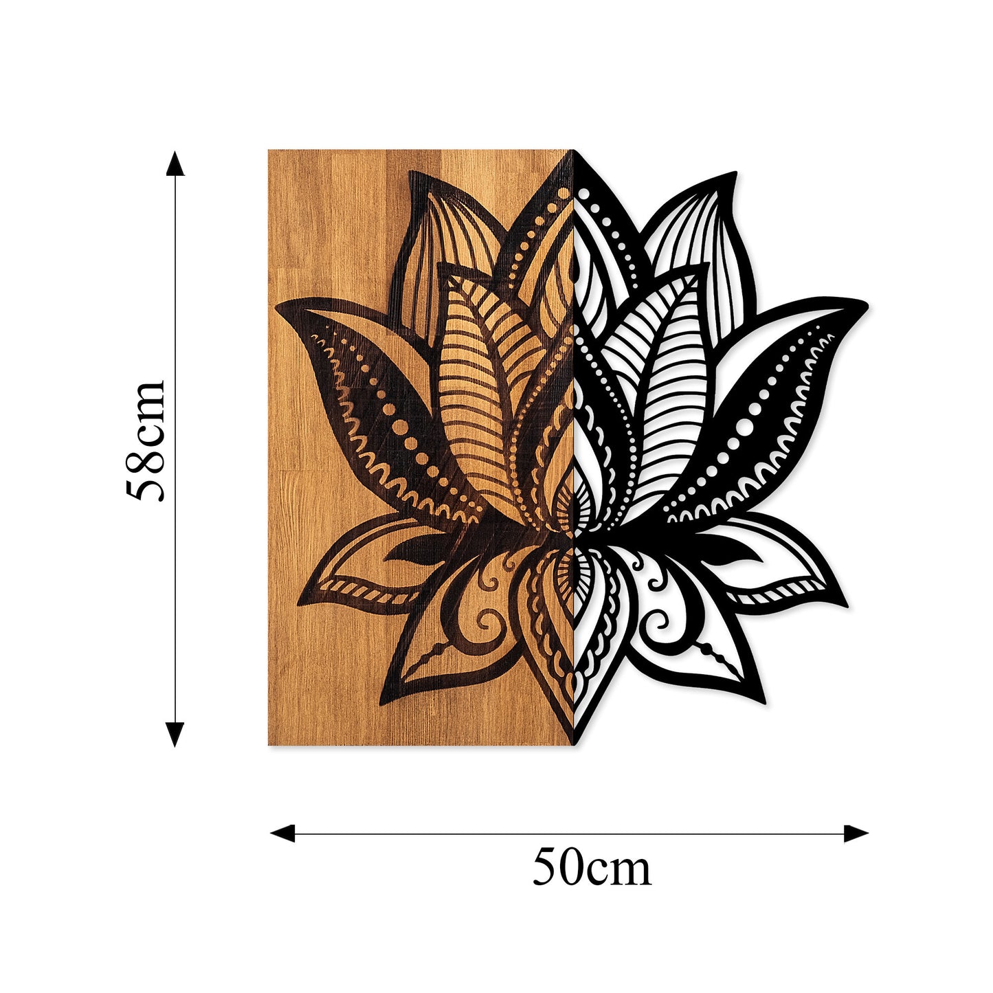 Drvena zidna dekoracija, Lotus 10