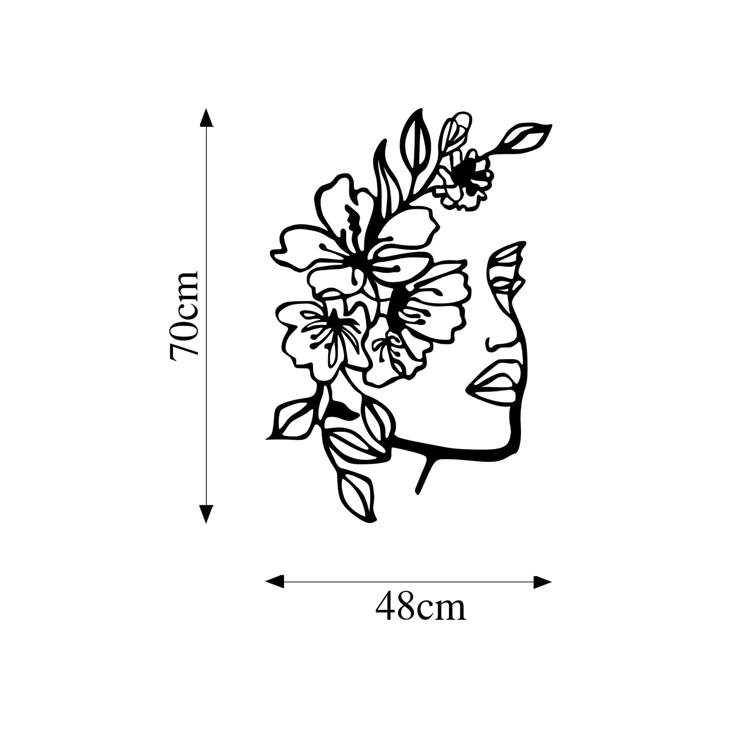 Metalna zidna dekoracija, Flower Women
