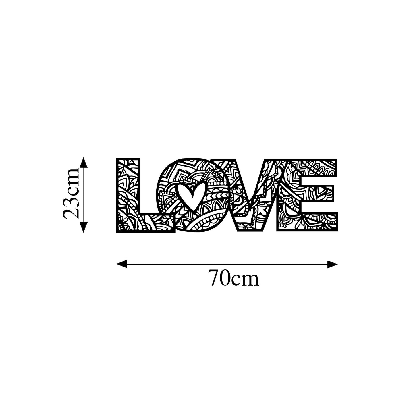 Metalna zidna dekoracija, Love 5